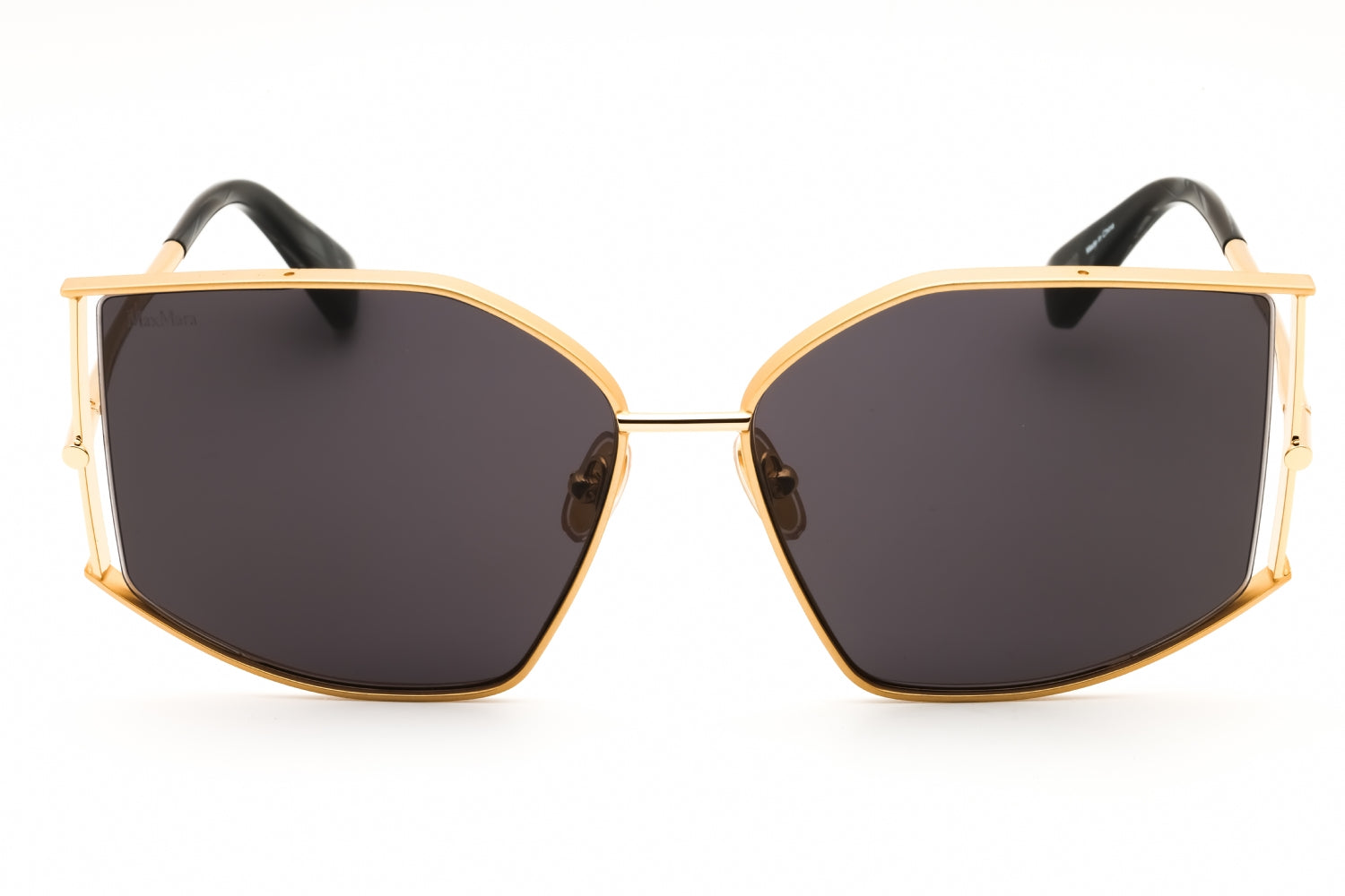 Authentic Max Mara MM0142 Menton-4 Ladies Sunglasses Shiny Deep Gold Smoke 59-15-135