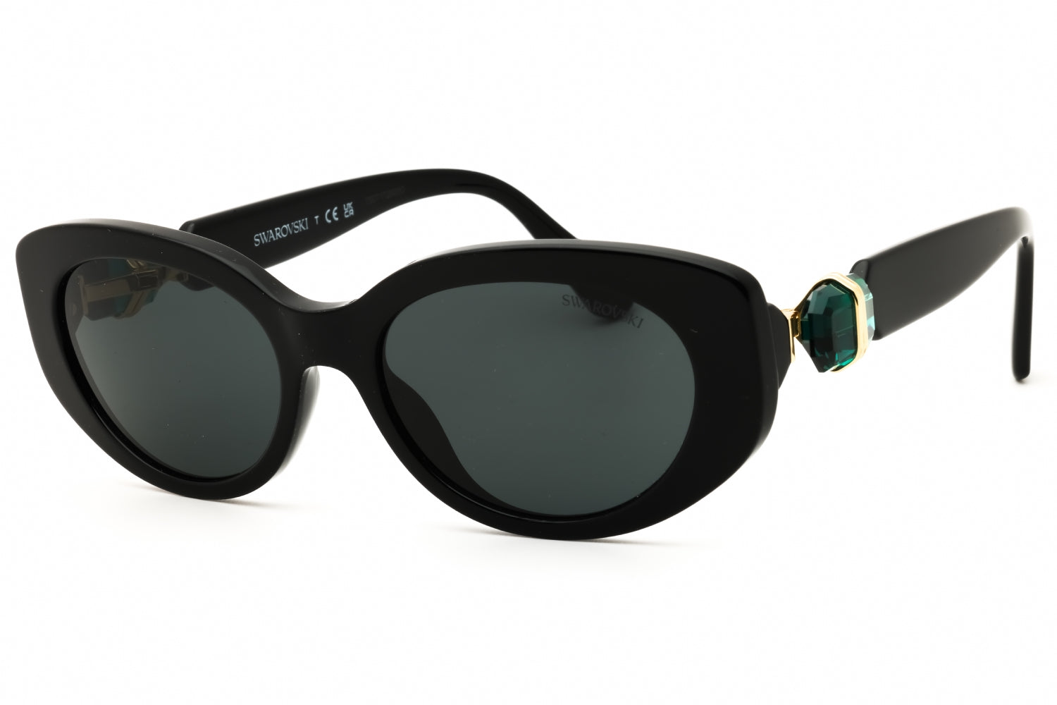 Authentic Swarovski SK6002 Ladies Sunglasses Shiny Black 53-18-135