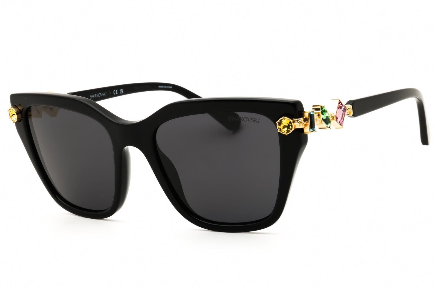 Authentic Swarovski SK6041 Ladies Sunglasses Shiny Black 53-19-140
