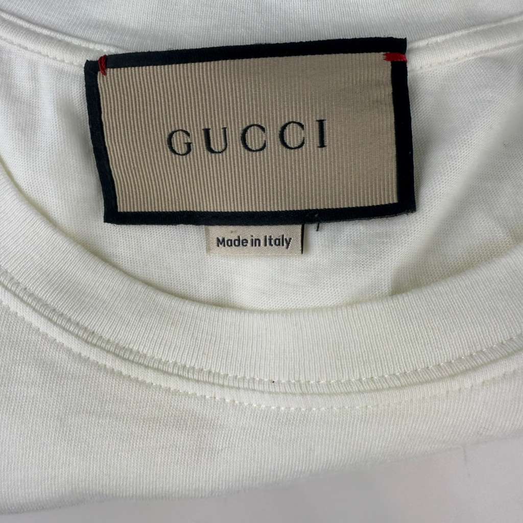 Authentic Gucci Women's Oversized Vintage T-shirt Off-White Cotton Jersey