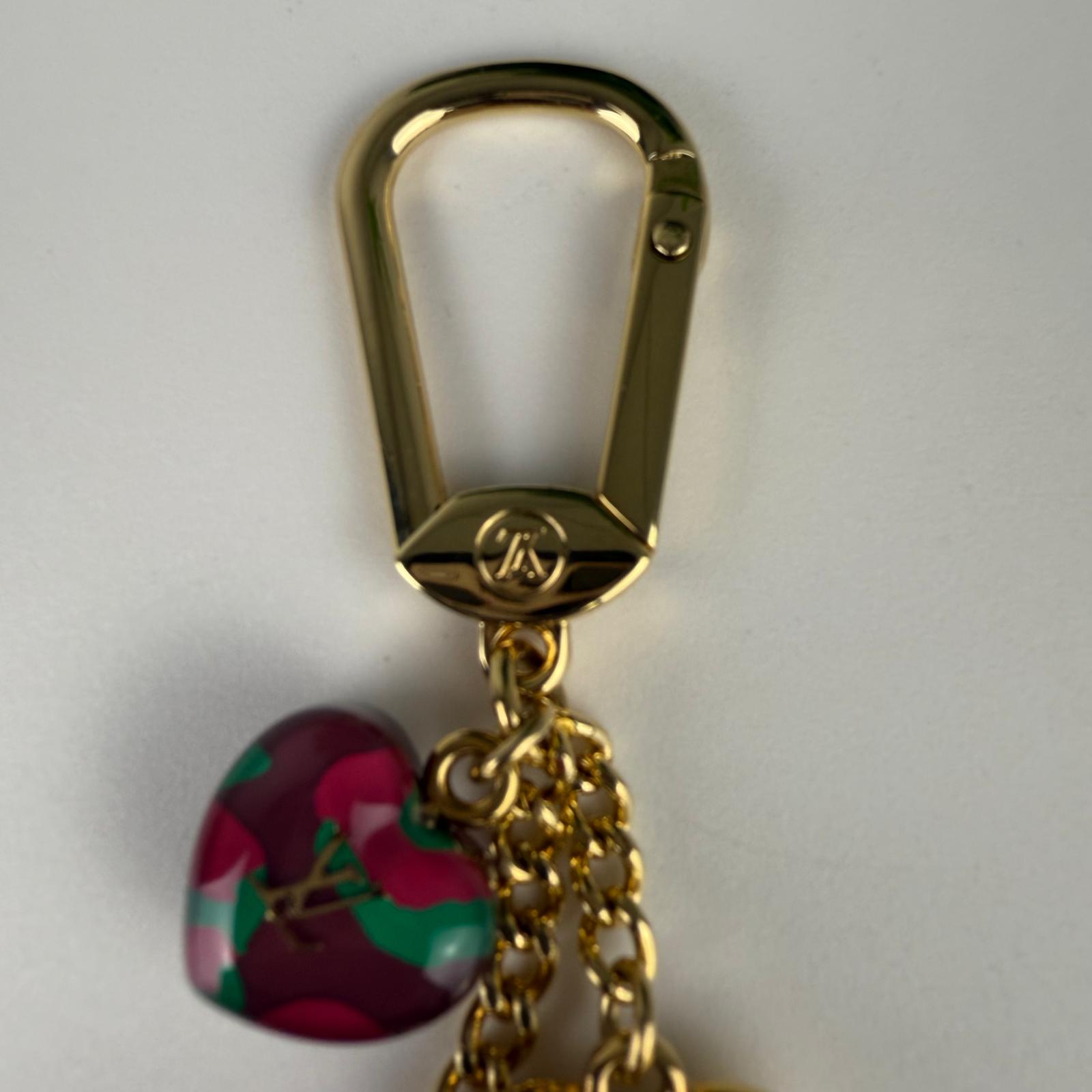 💎✨Authentic Louis Vuitton Porto Cle Leopard Heart Key Chain