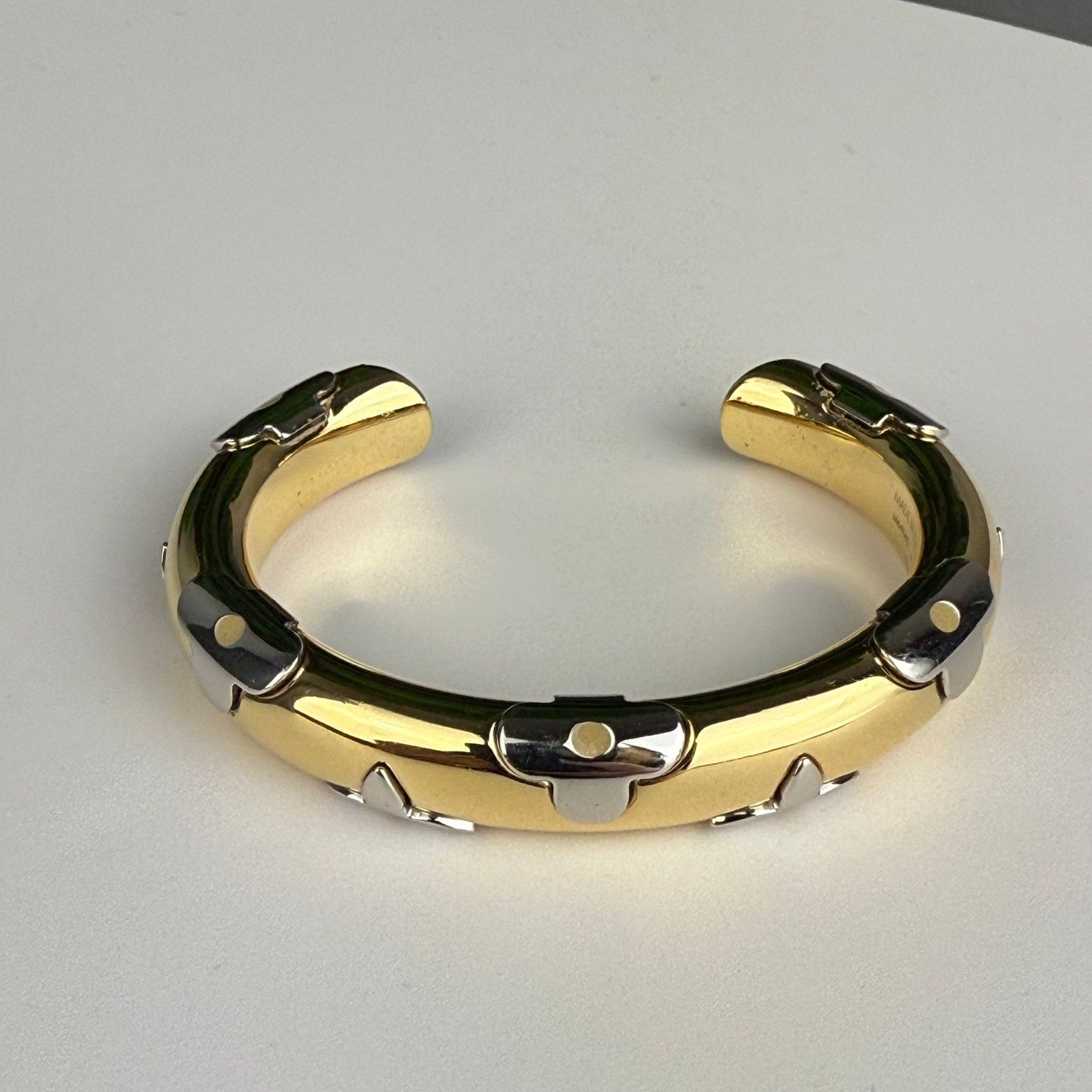Authentic Louis Vuitton Bangle Monogram Metal Gold Silver