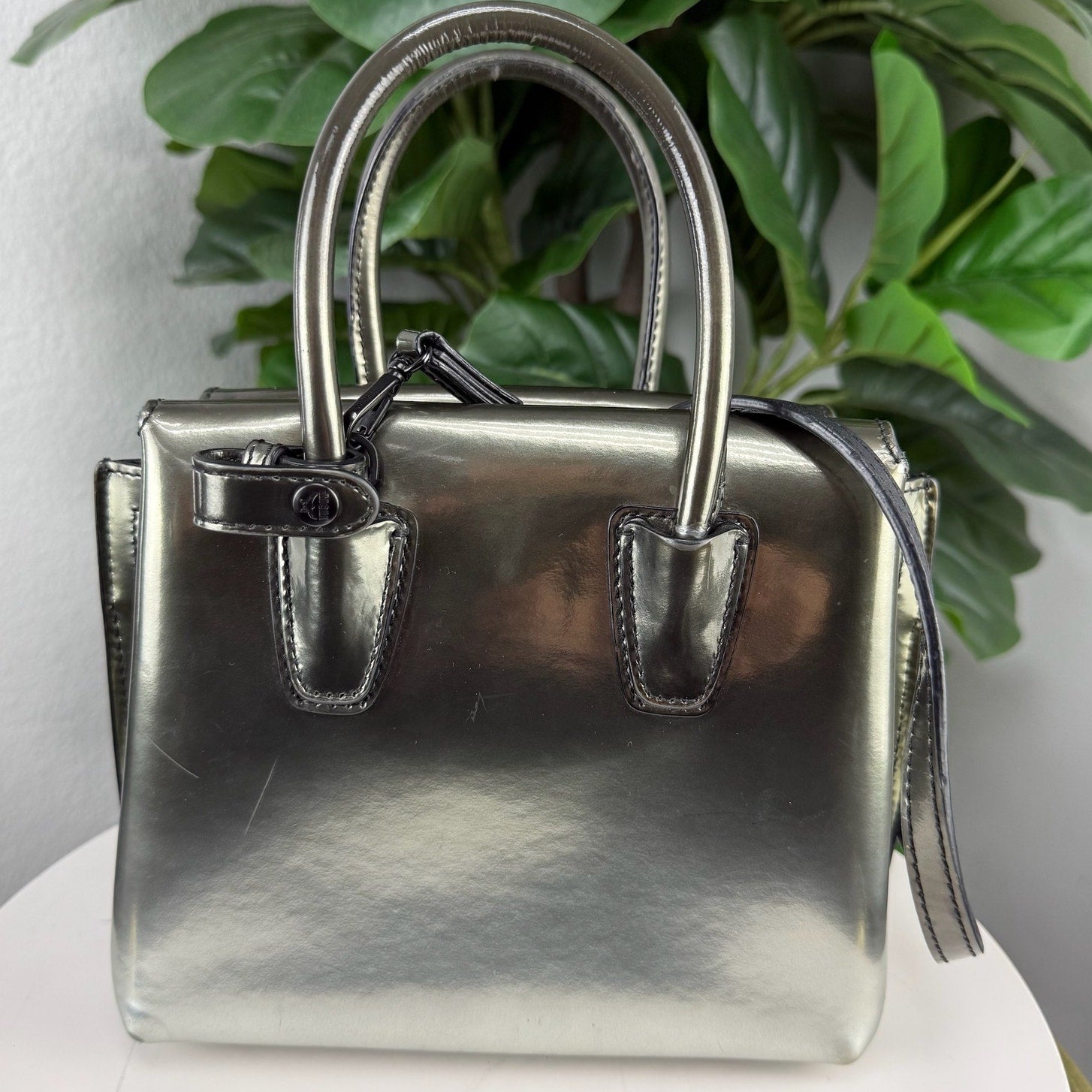 MCM Mini Milla Tote Bag Silver-Tone Cyber Studs