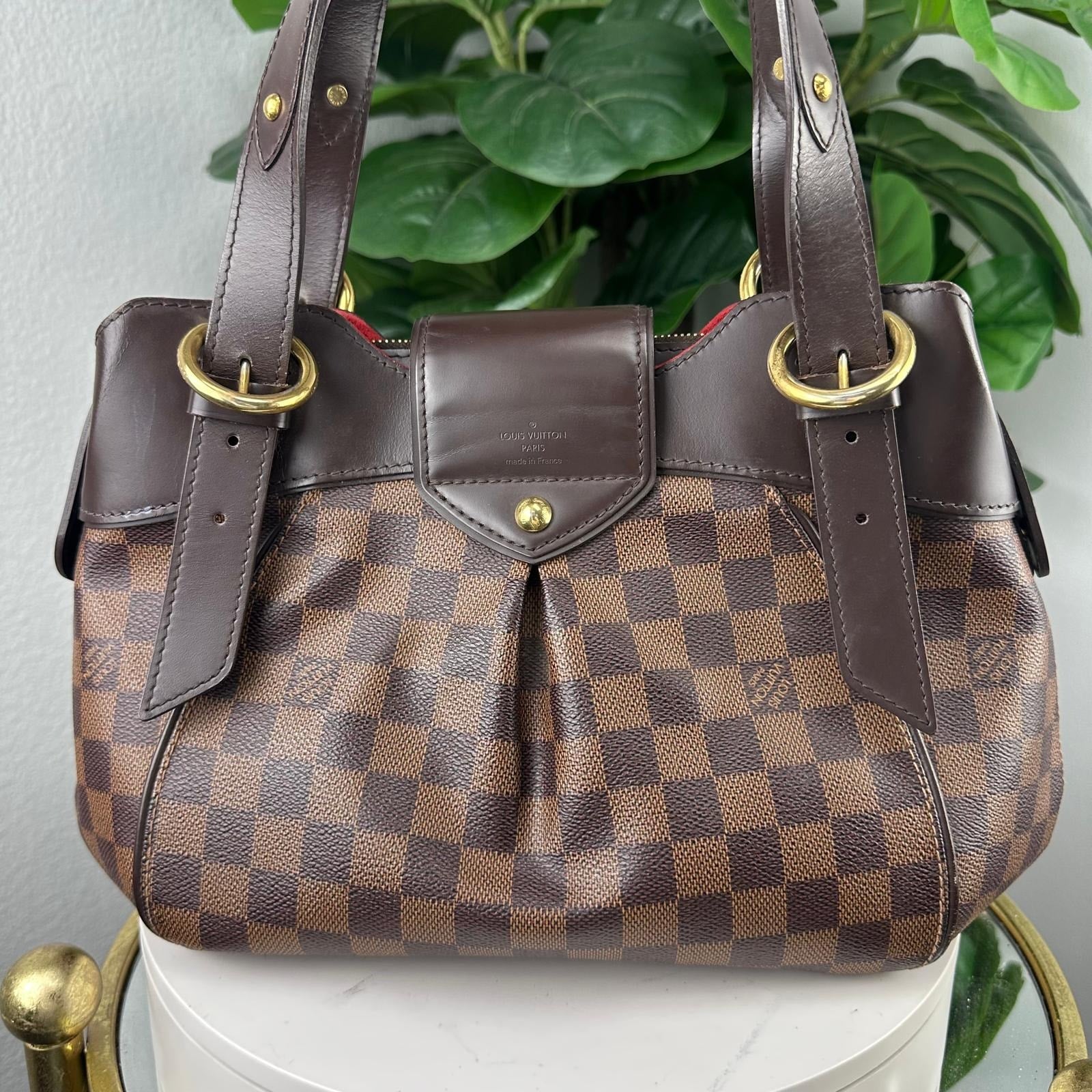 Authentic Louis Vuitton Sistina PM Damier Ebene Handbag