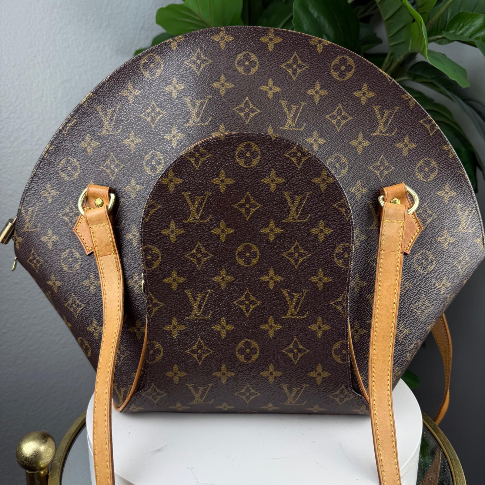 Authentic Louis Vuitton Monogram Ellipse Shopping Shoulder Bag Brown