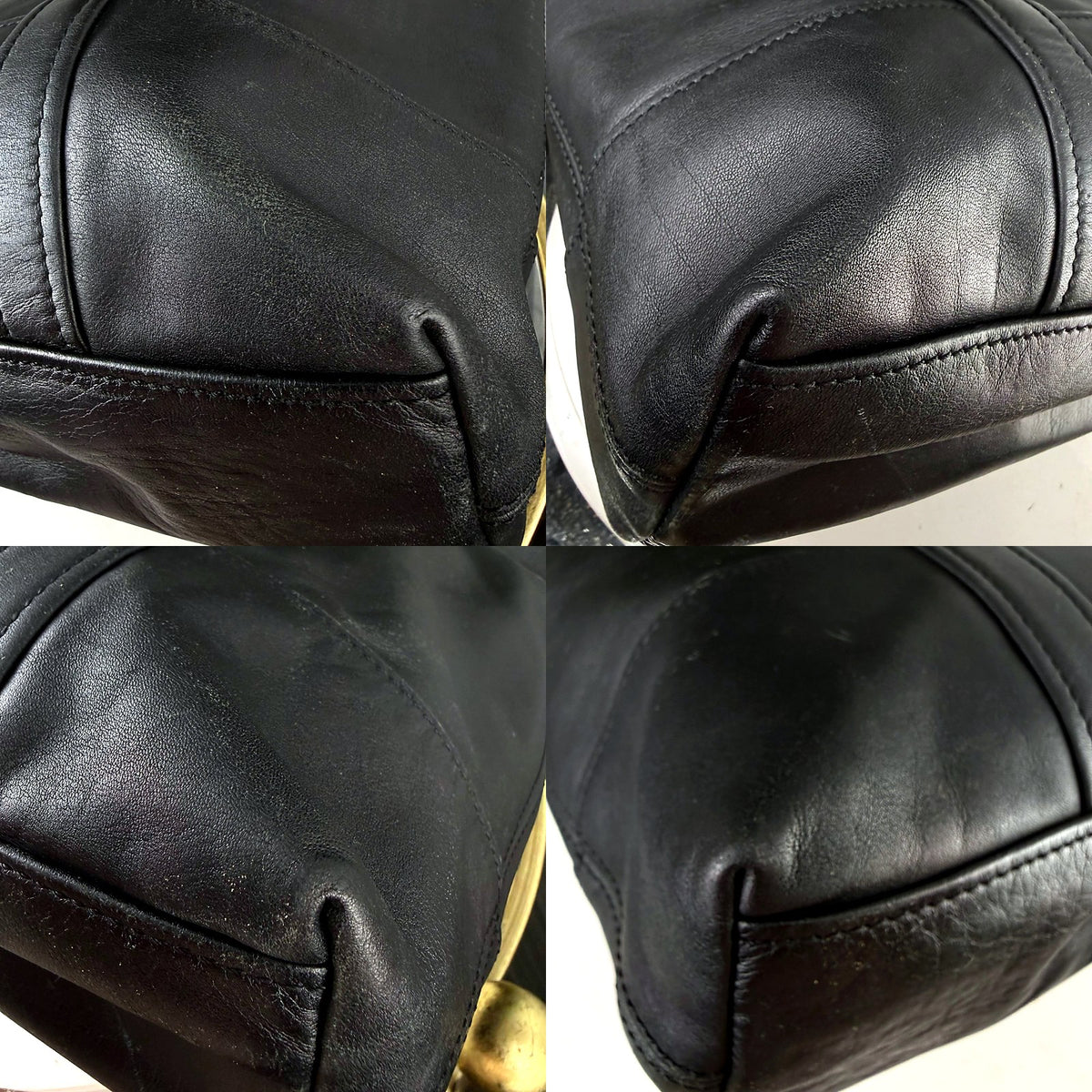 Authentic Coach Black Leather Tote detail grid 2