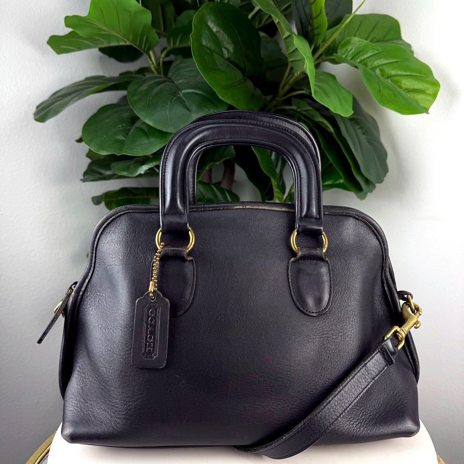 Authentic Vintage Coach Bowling Bag Satchel front