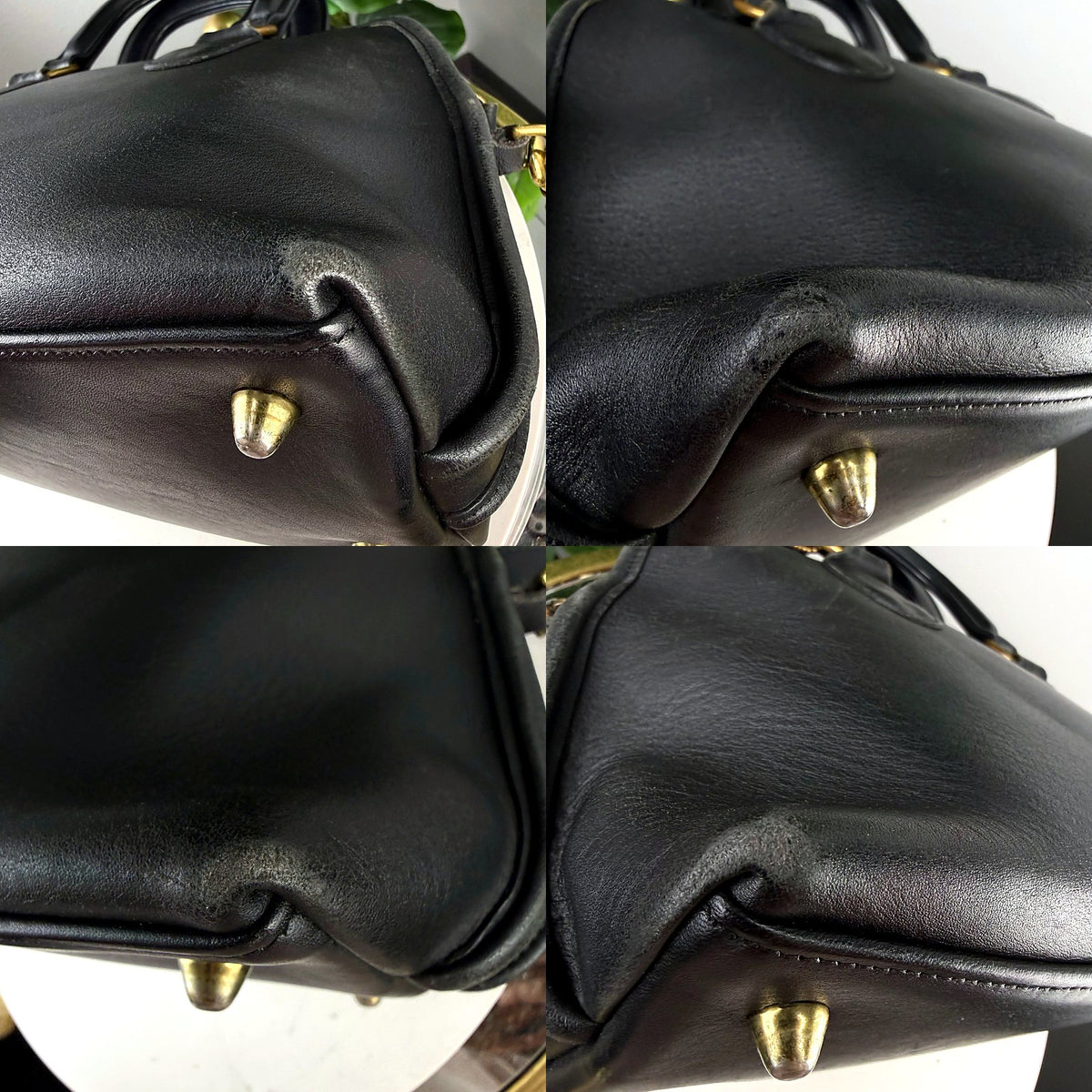 Authentic Vintage Coach Bowling Bag Satchel detail grid 2