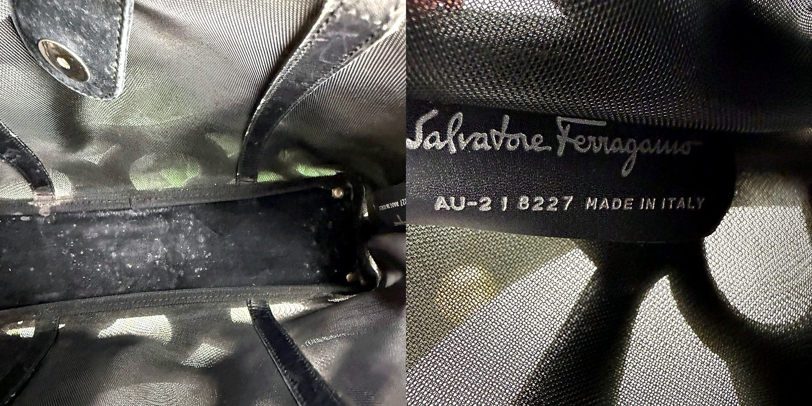 Authentic Salvatore Ferragamo Tote detail pair