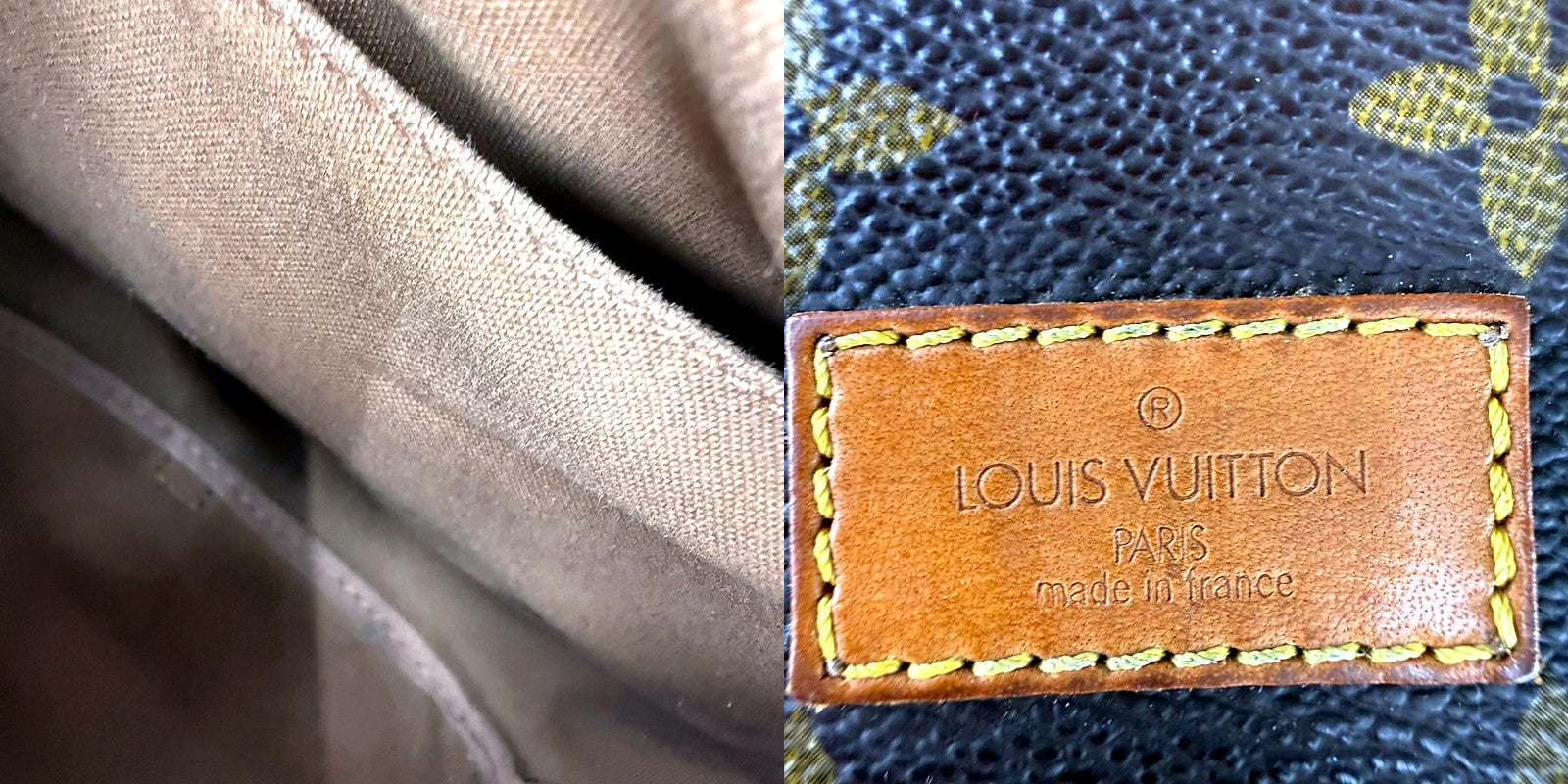 Authentic Louis Vuitton Saumur Messenger detail pair