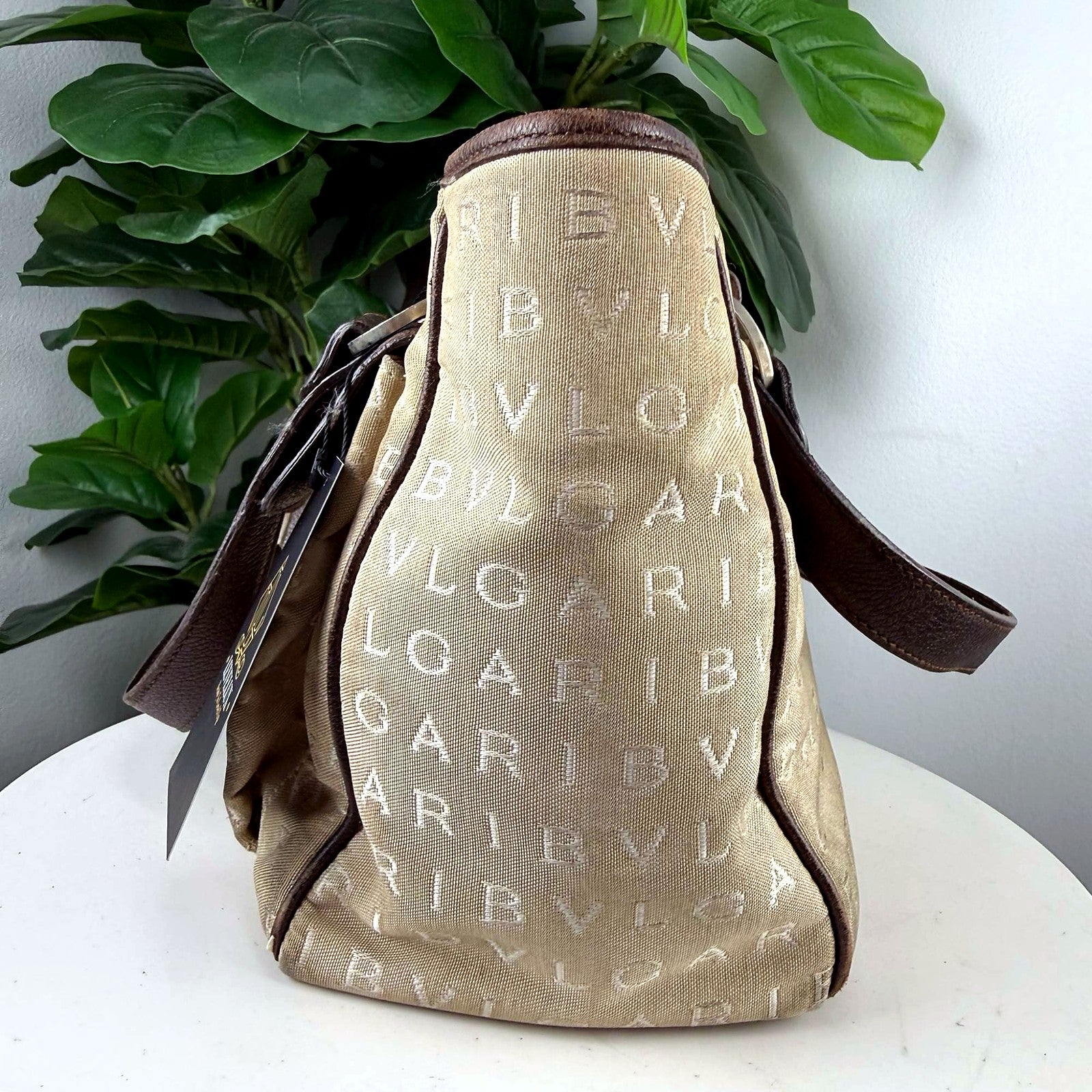 Authentic Bvlgari Jacquard Tote back