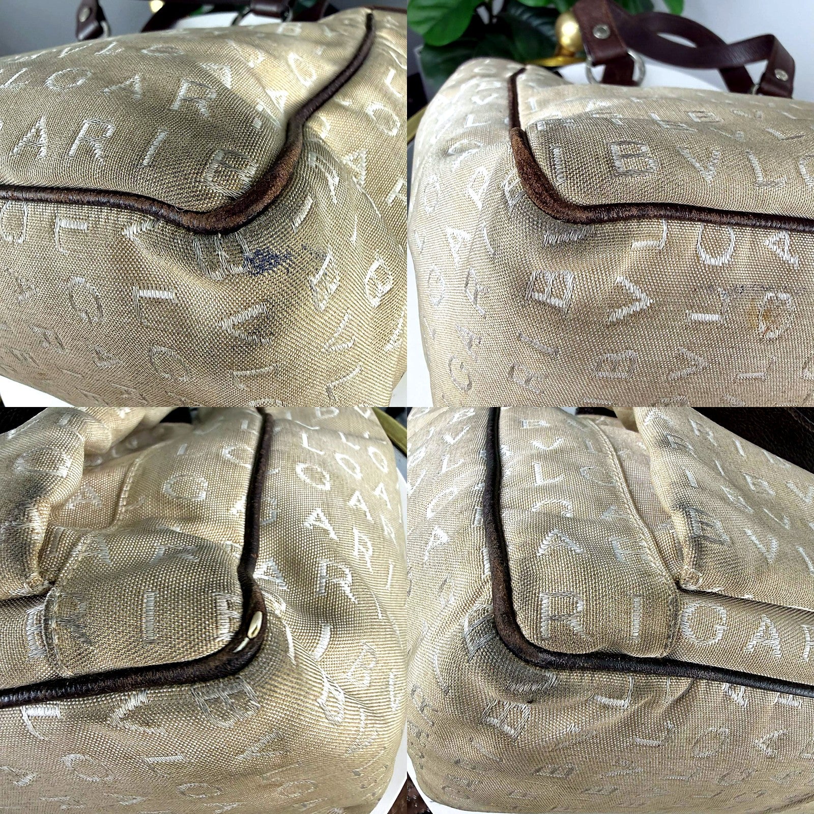 Authentic Bvlgari Jacquard Tote detail grid 2