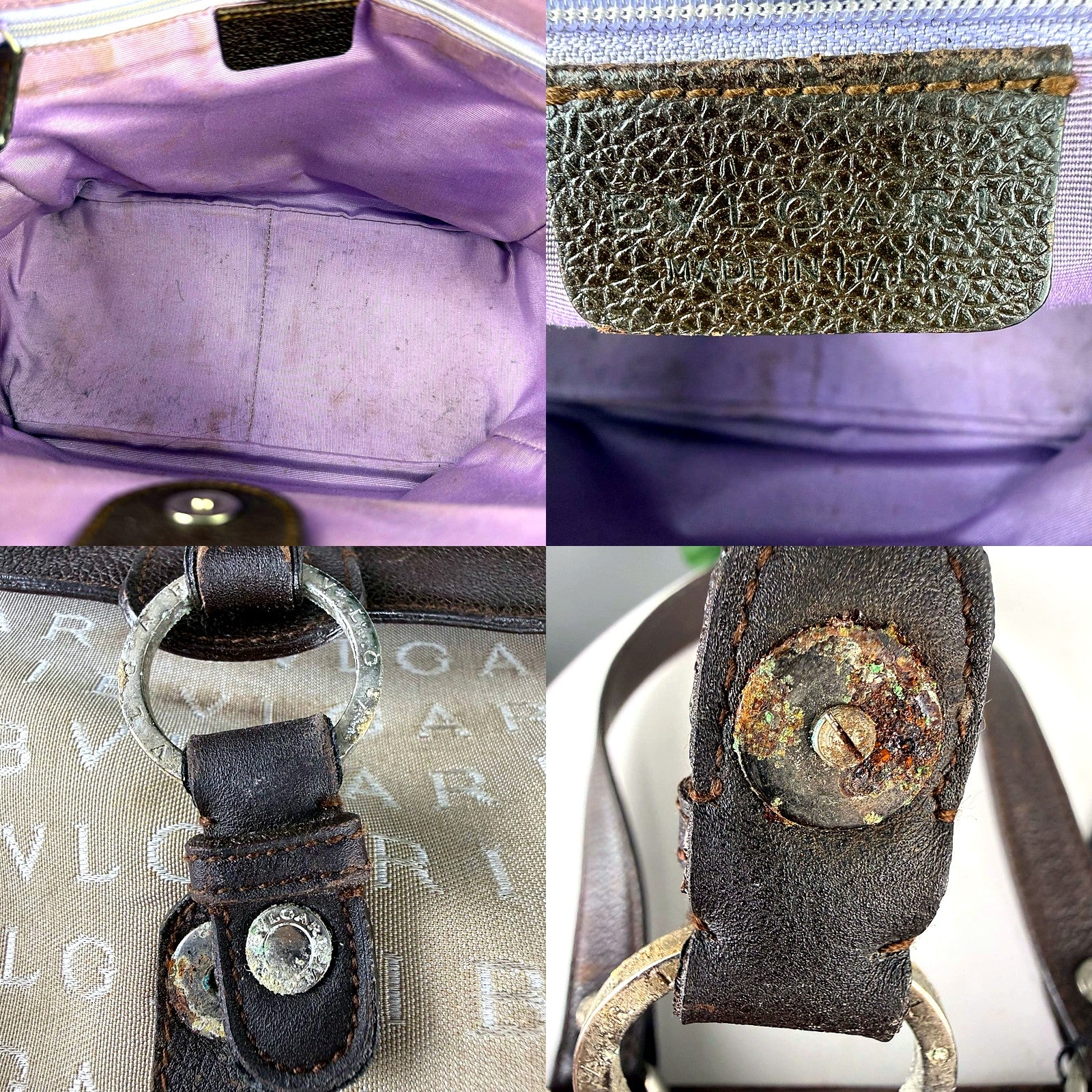 Authentic Bvlgari Jacquard Tote detail grid 3