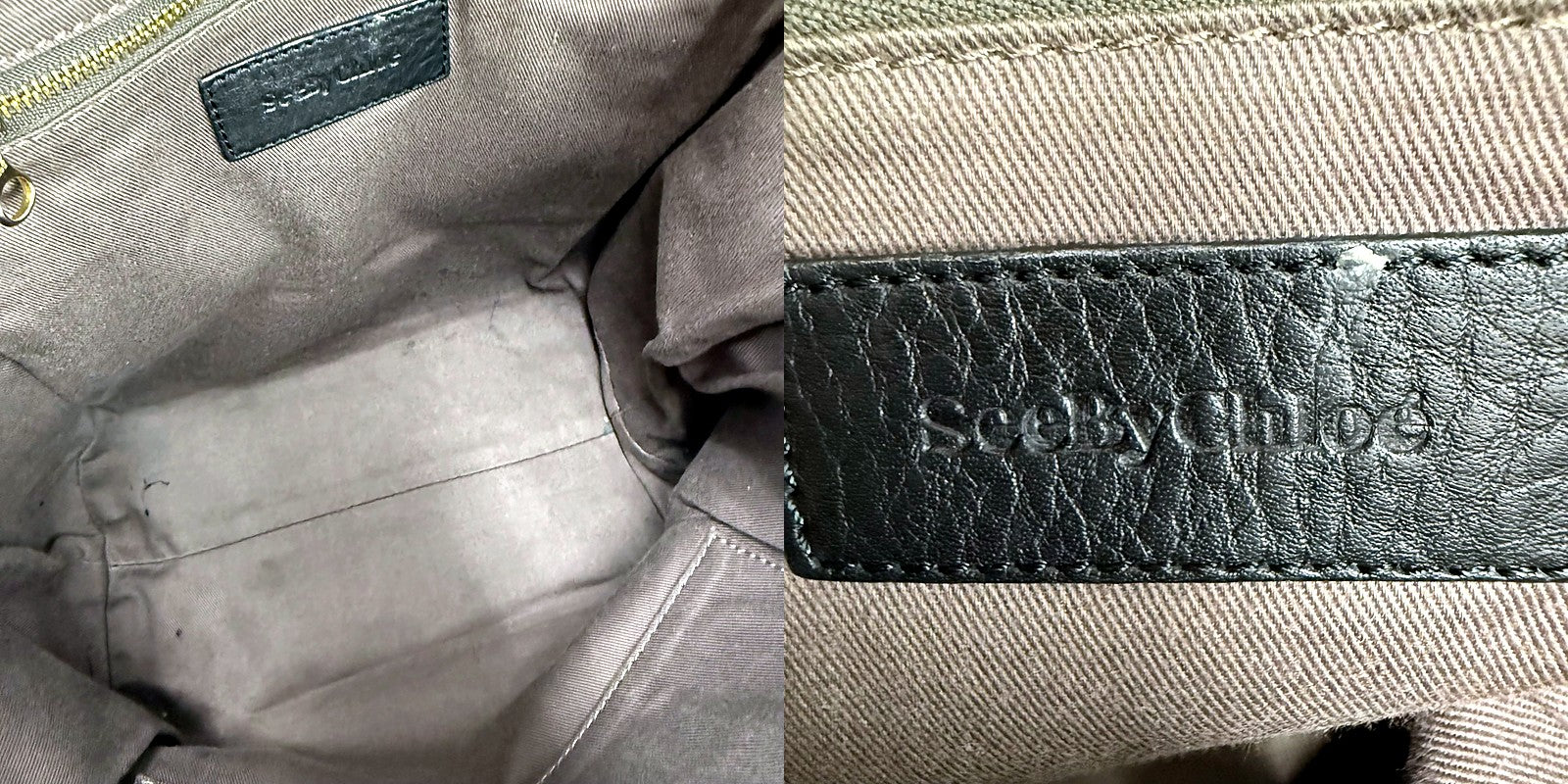 Authentic See by Chloe Black Tote detail pair