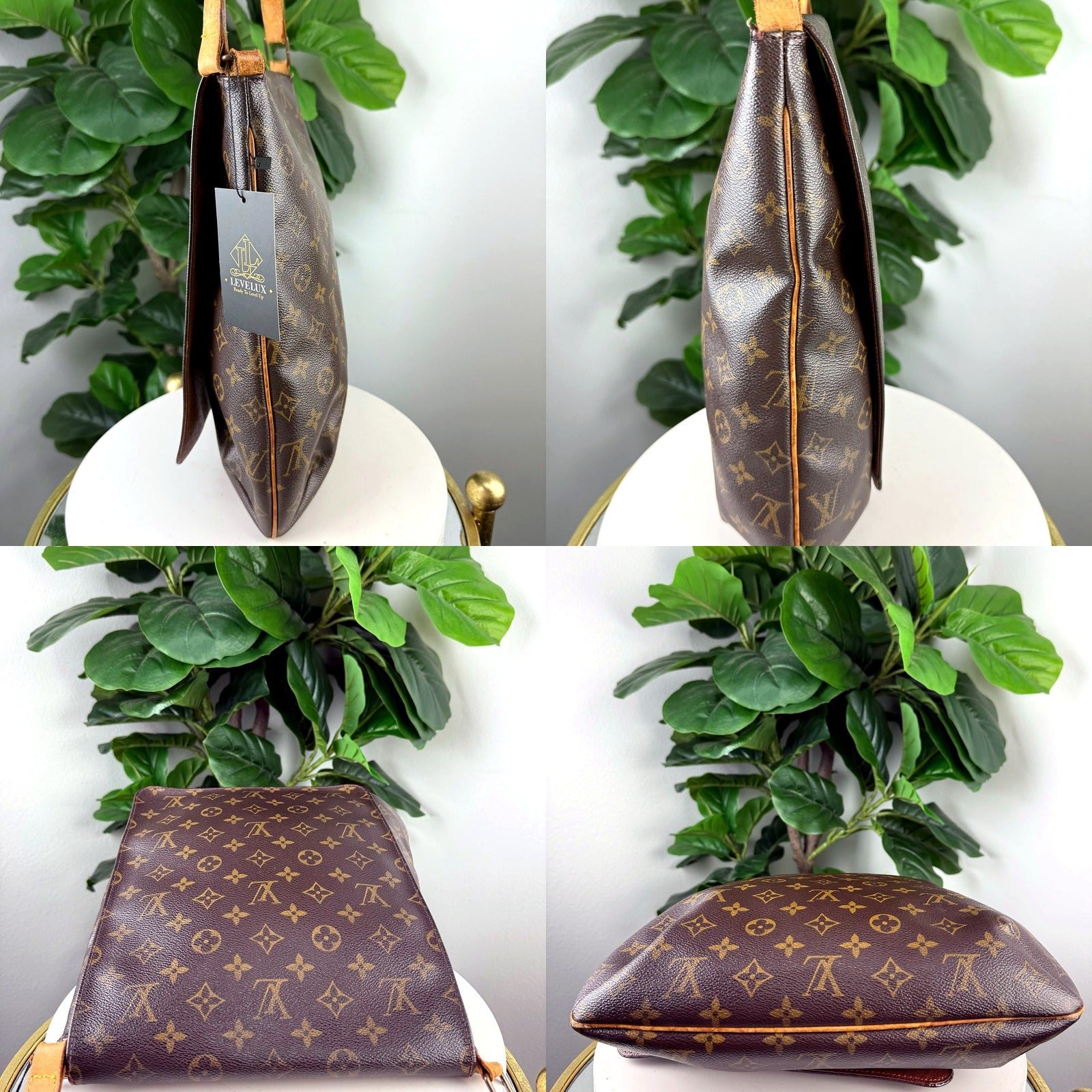 Louis Vuitton Musette Salsa - side, top, and bottom detail views