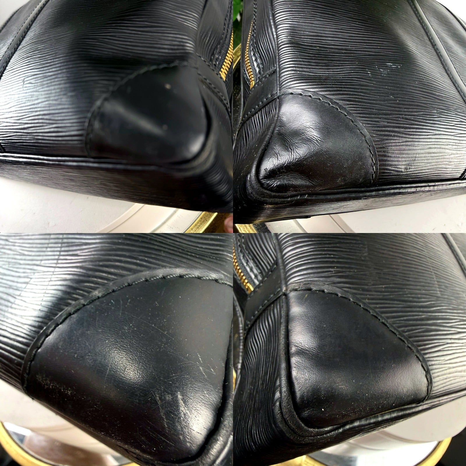 Close up of Epi leather texture and condition marks