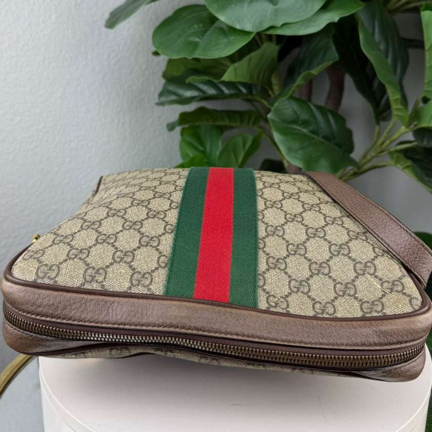 Authentic Gucci Ophidia GG Supreme Messenger Bag Beige