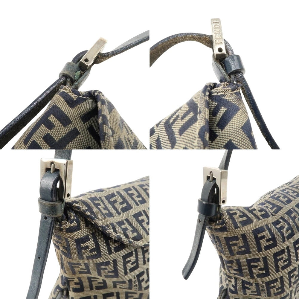 Authentic FENDI Zucchino Mamma Baguette Shoulder Bag