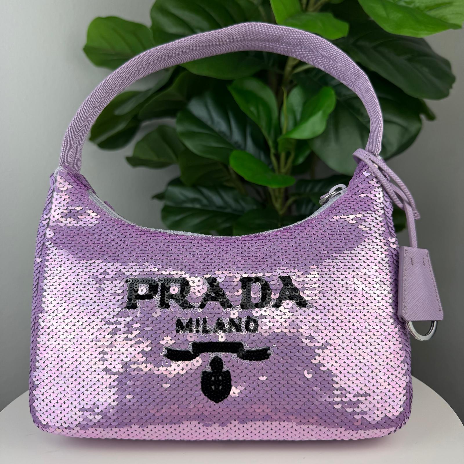 LIMITED EDITION PRADA Paillettes Sequin Mini Re-Edition 2000 Bag