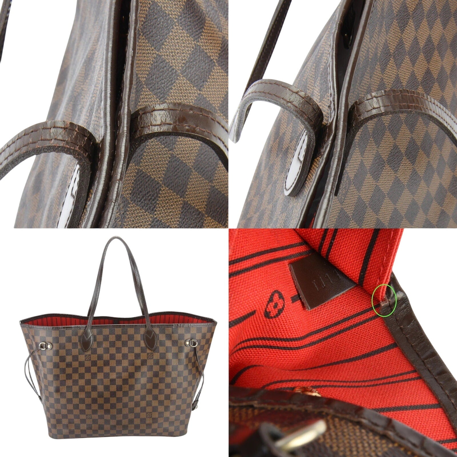 Authentic Louis Vuitton Neverfull GM Damier Ebene Tote Bag