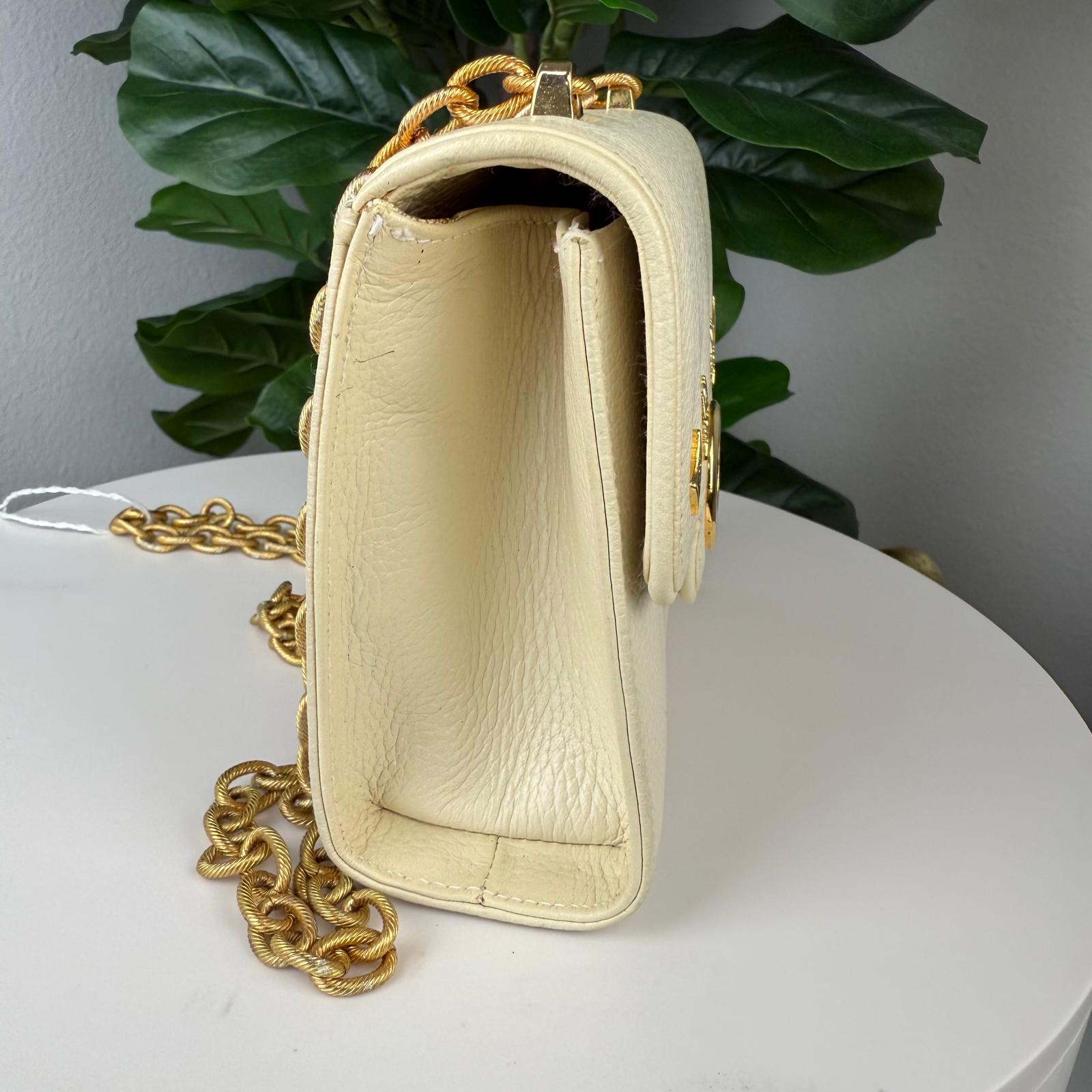 Authentic MCM Leather Crossbody Bag White