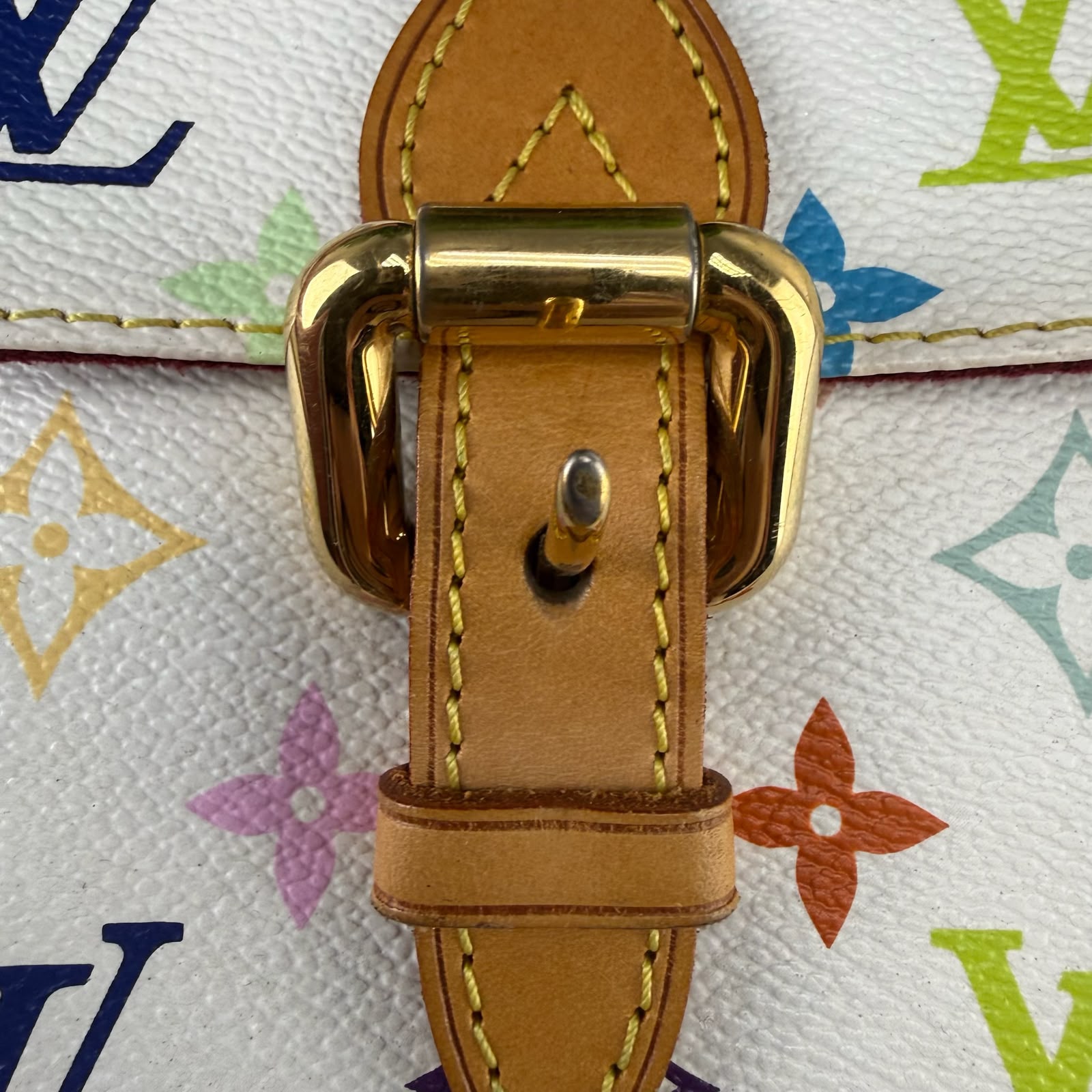 Authentic Louis Vuitton Murakami White Monogram Multicolore Priscilla Bag