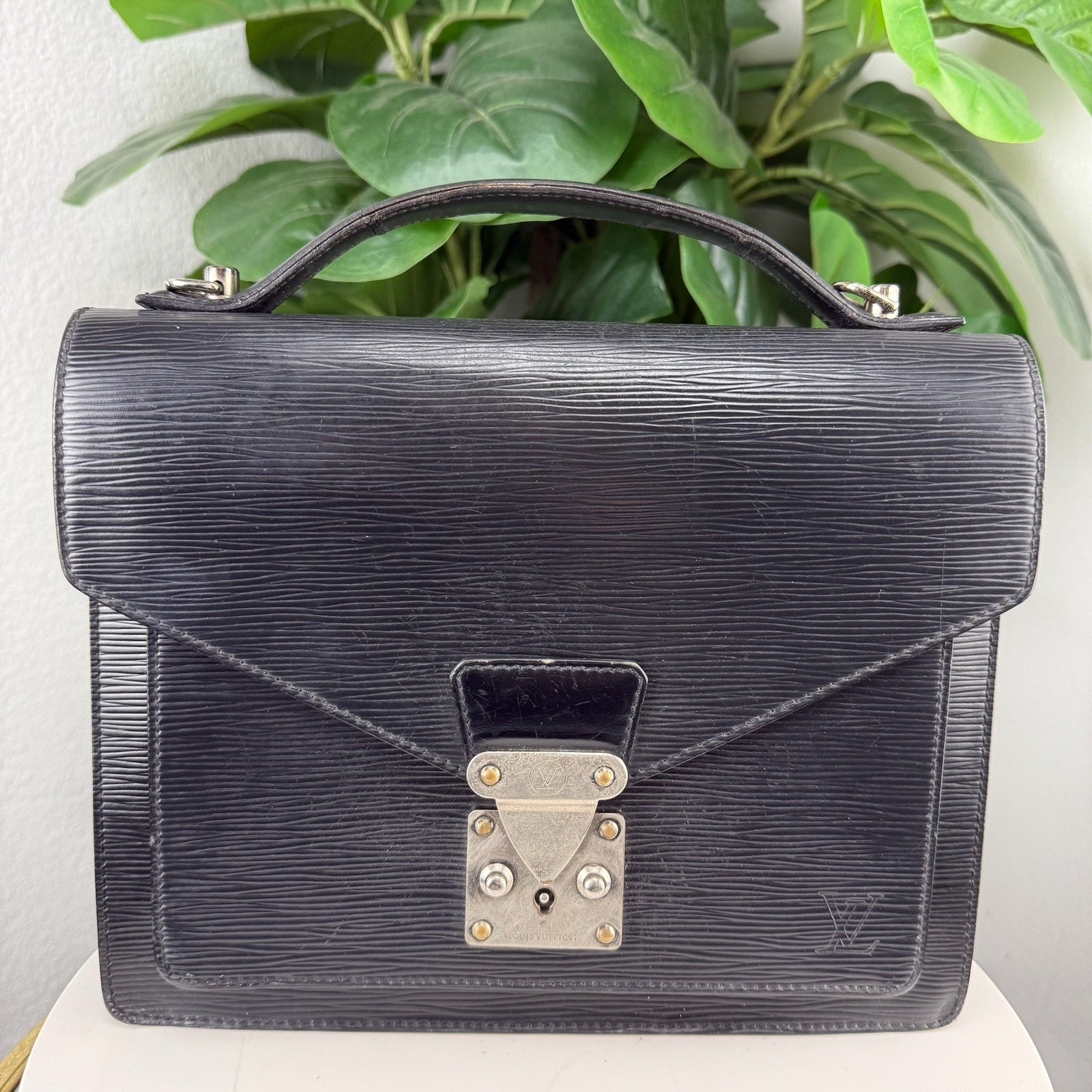 Louis Vuitton Epi Monceau Bag Black