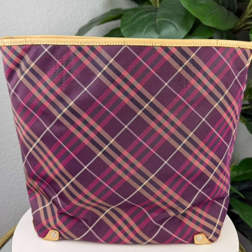 Authentic Burberry Blue Label Nova Check Canvas Shoulder Bag