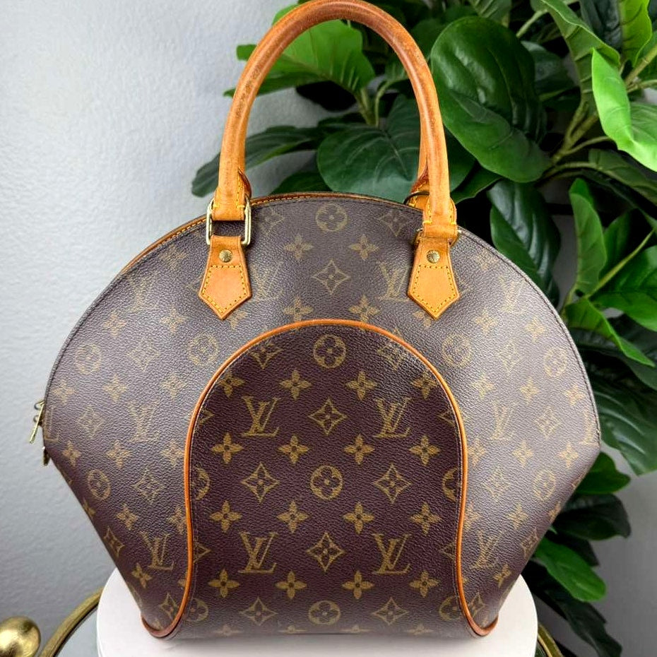 Authentic Louis Vuitton Monogram Canvas Ellipse MM Handbag