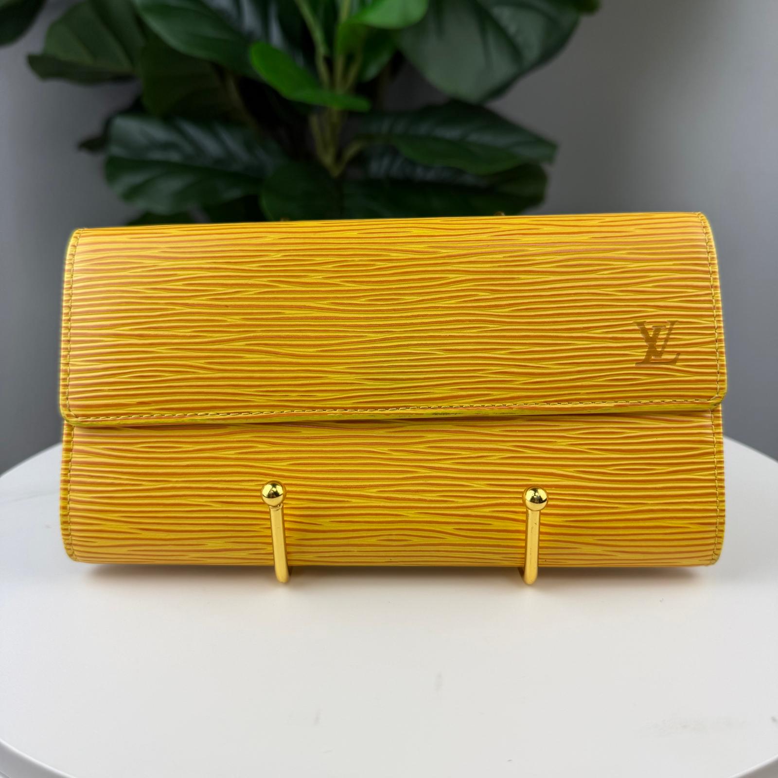 💎✨ Authentic Louis Vuitton Yellow Epi Leather Sarah Long Wallet