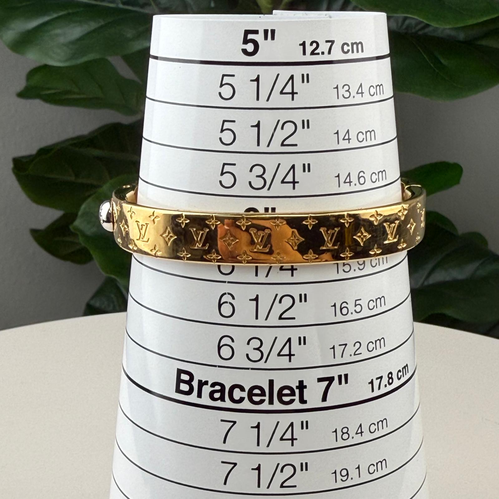 💎Authentic Louis Vuitton Nanogram Cuff Gold Bracelet Size 6"