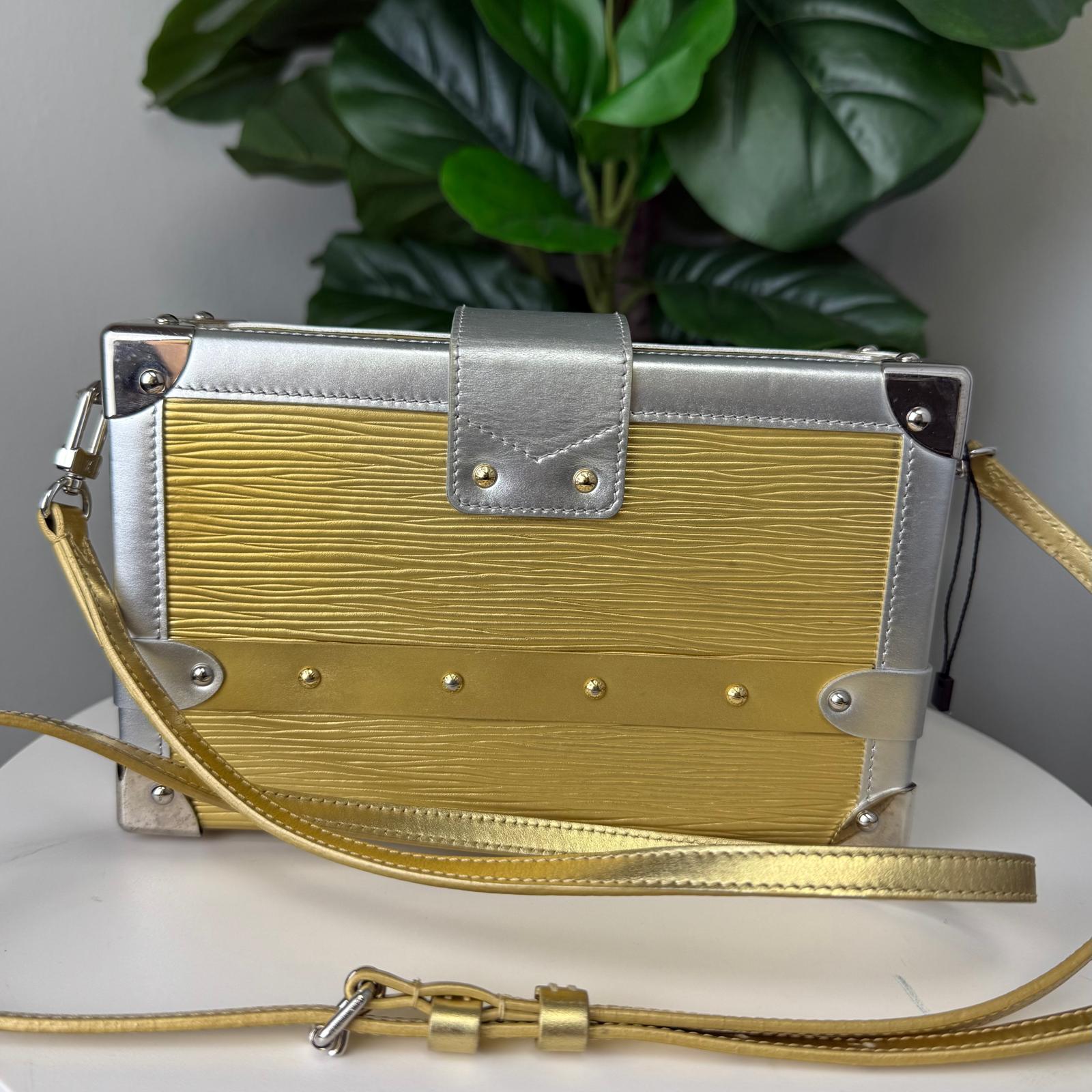 💎Authentic LOUIS VUITTON Metallic Epi Petite Malle Gold