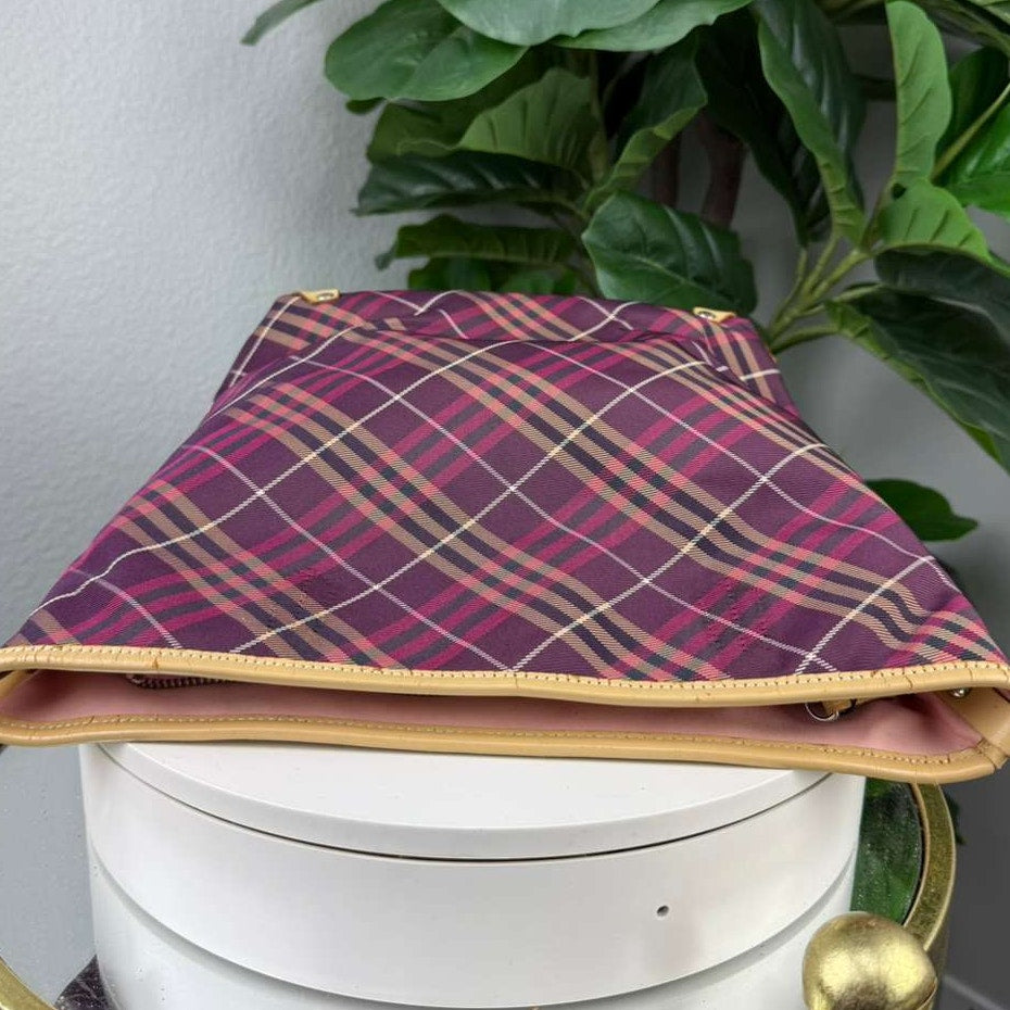 Authentic Burberry Blue Label Nova Check Canvas Shoulder Bag