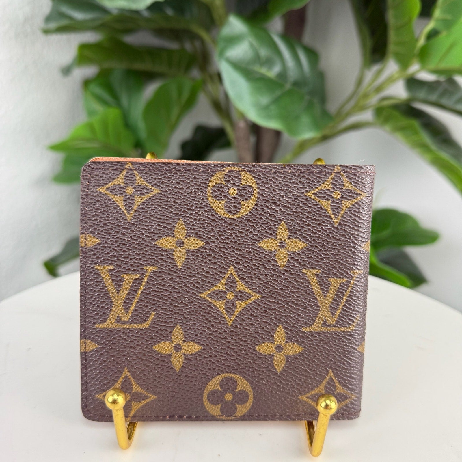 Louis Vuitton Monogram Canvas Brown Bifold Wallet Card Holder Authentic Pre Owned
