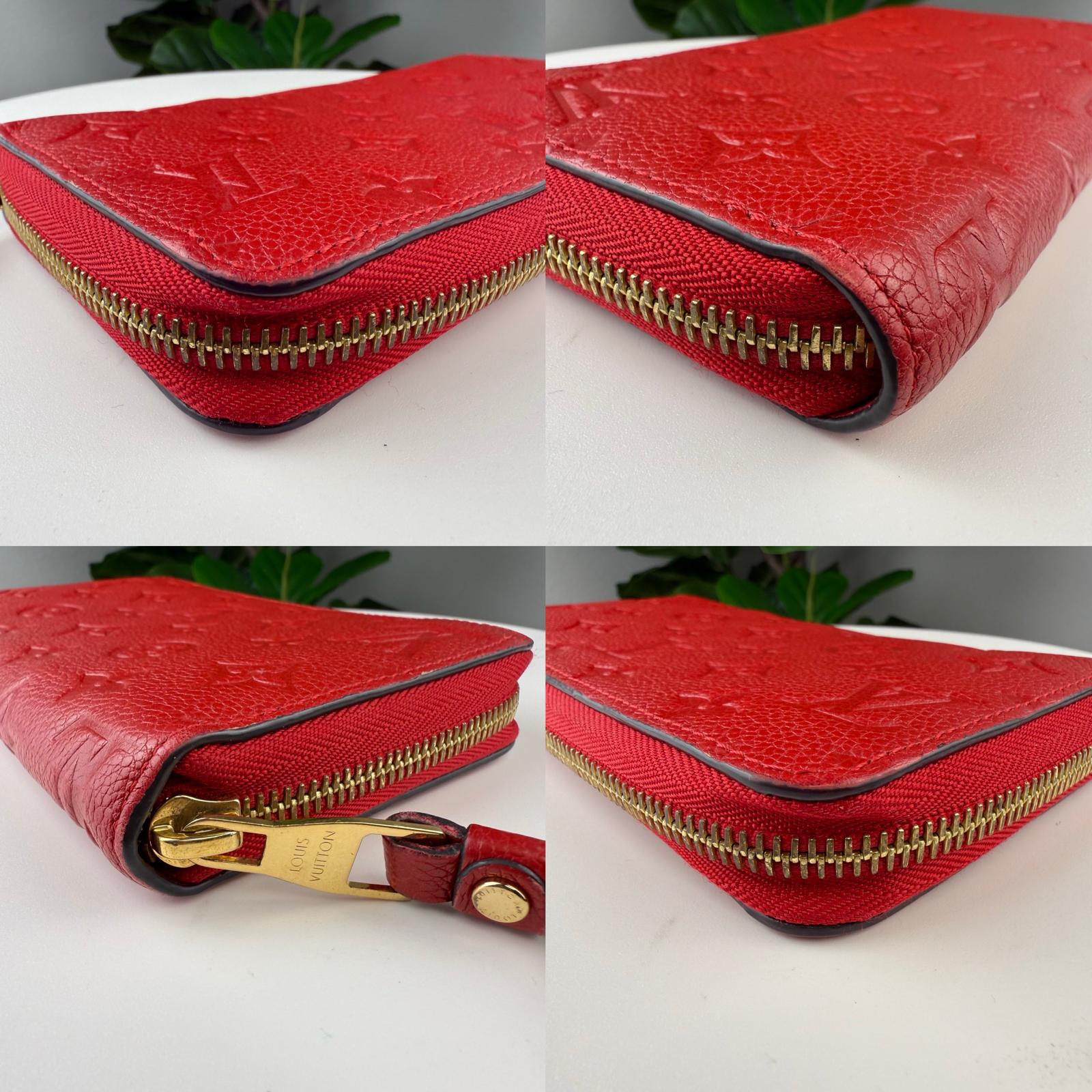 💎Authentic Louis Vuitton Zippy Wallet in red Monogram Empreinte leather