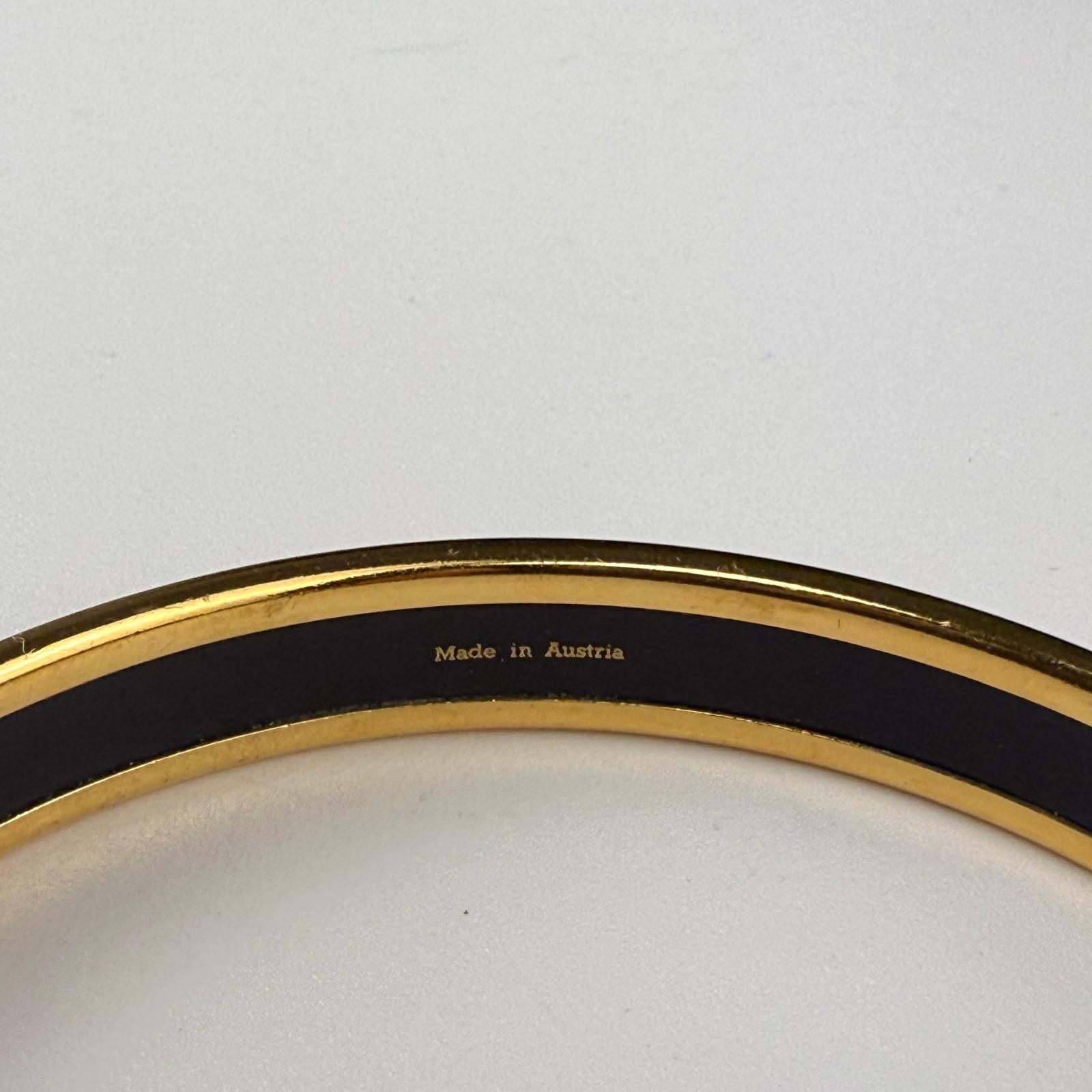 💎Authentic Hermes Plated Narrow Red Enamel Bracelet with Rope Size 8 1/4"