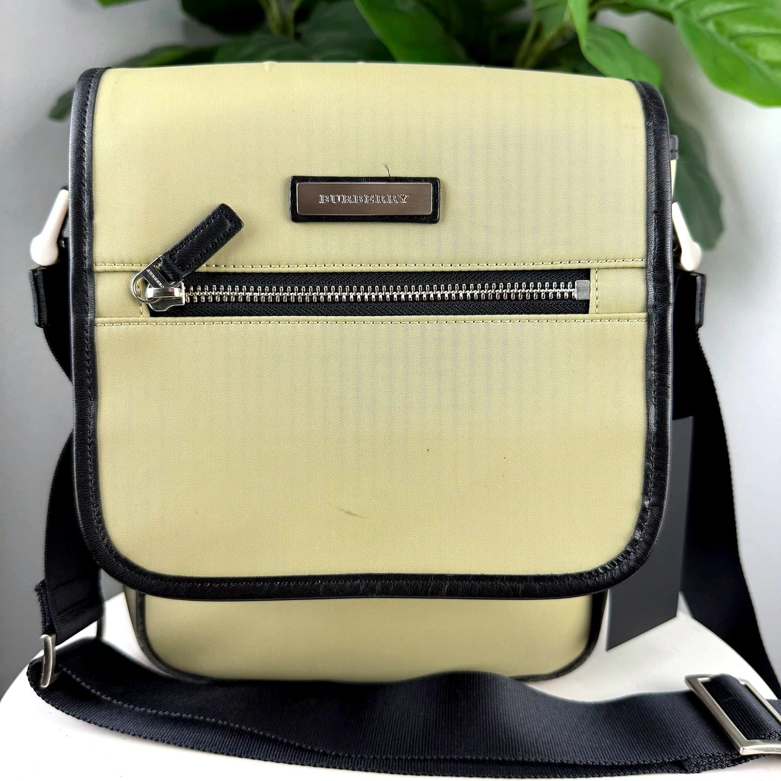 Authentic Burberry Olive Nylon Messenger Bag