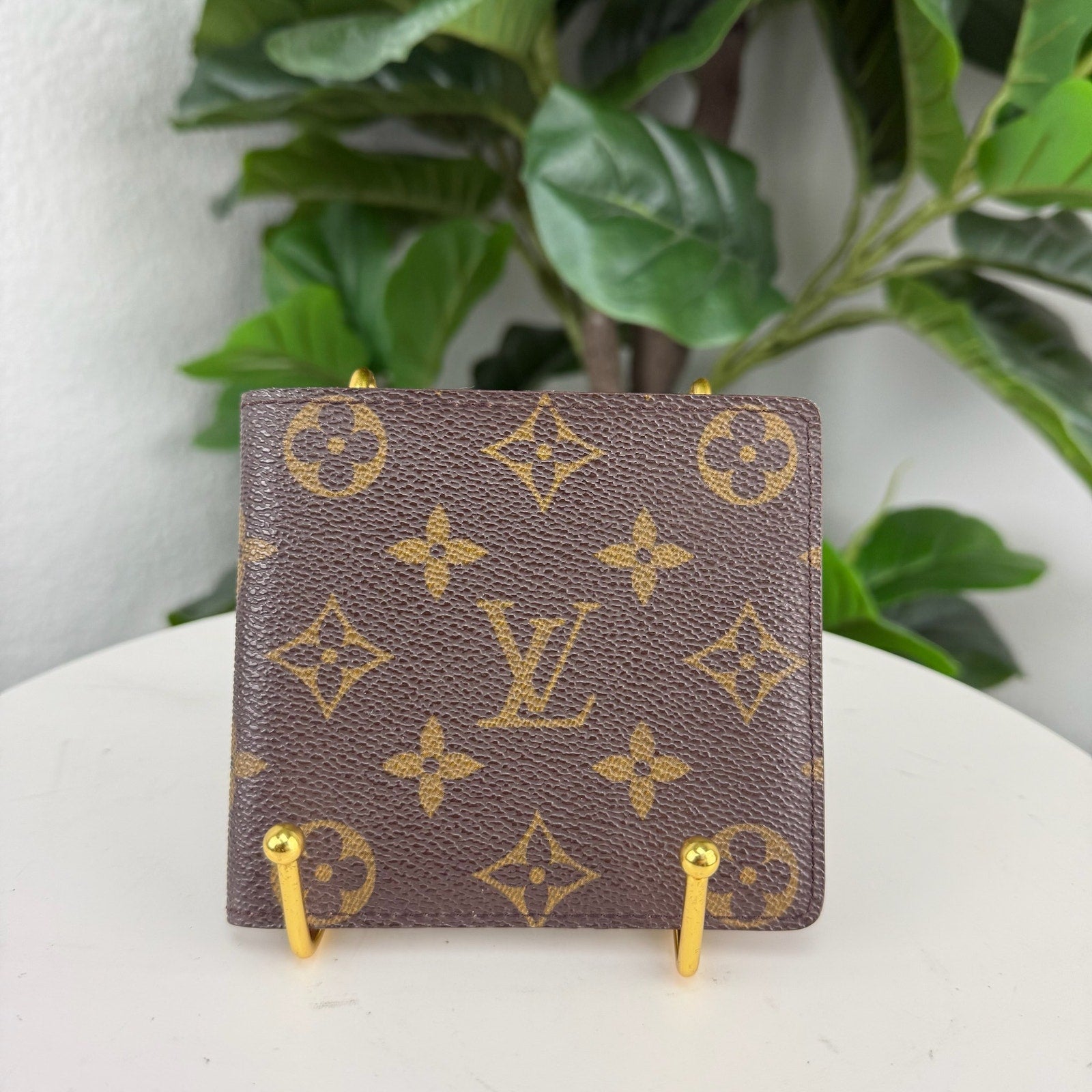 Louis Vuitton Monogram Canvas Brown Bifold Wallet Card Holder Authentic Pre Owned