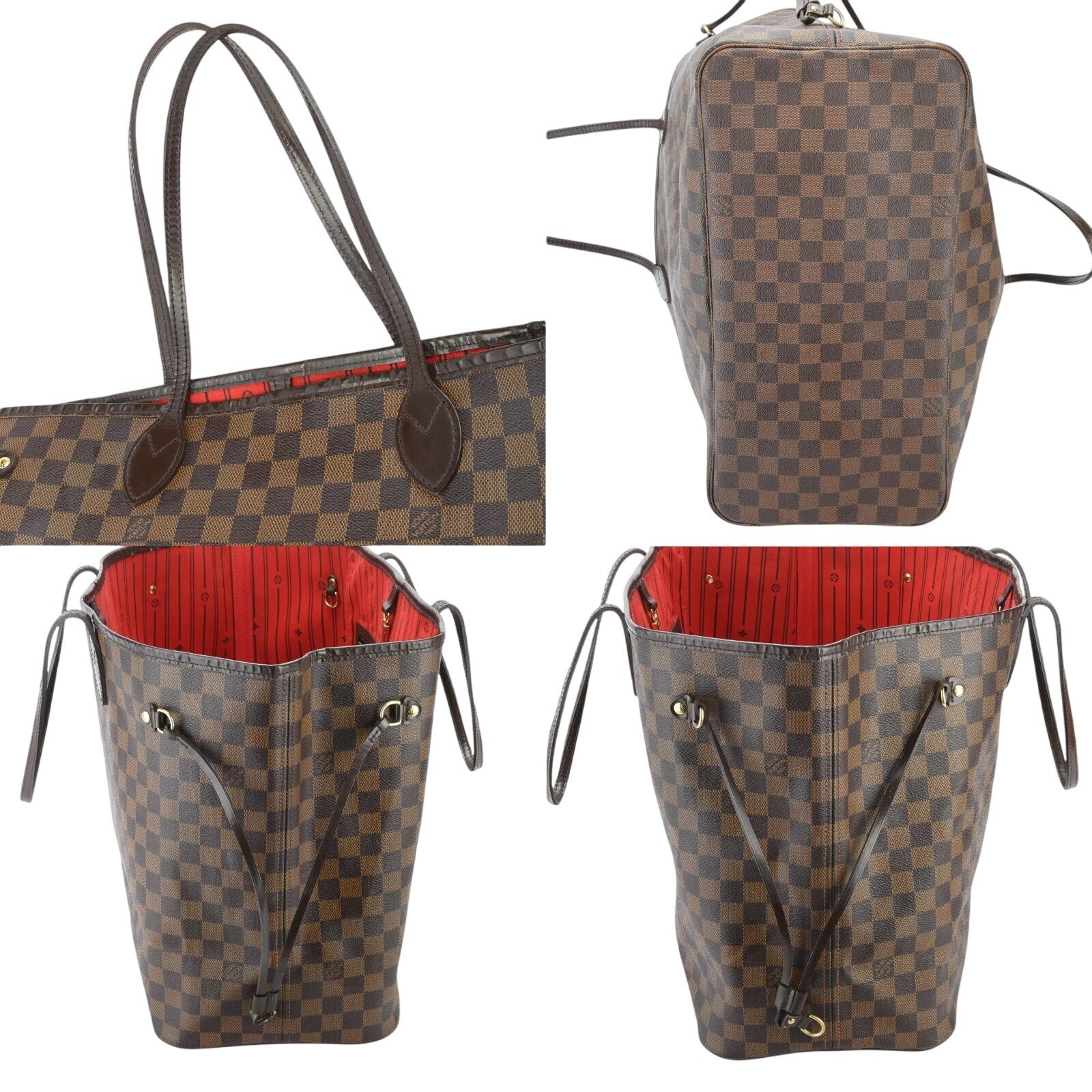Authentic Louis Vuitton Neverfull GM Damier Ebene Tote Bag