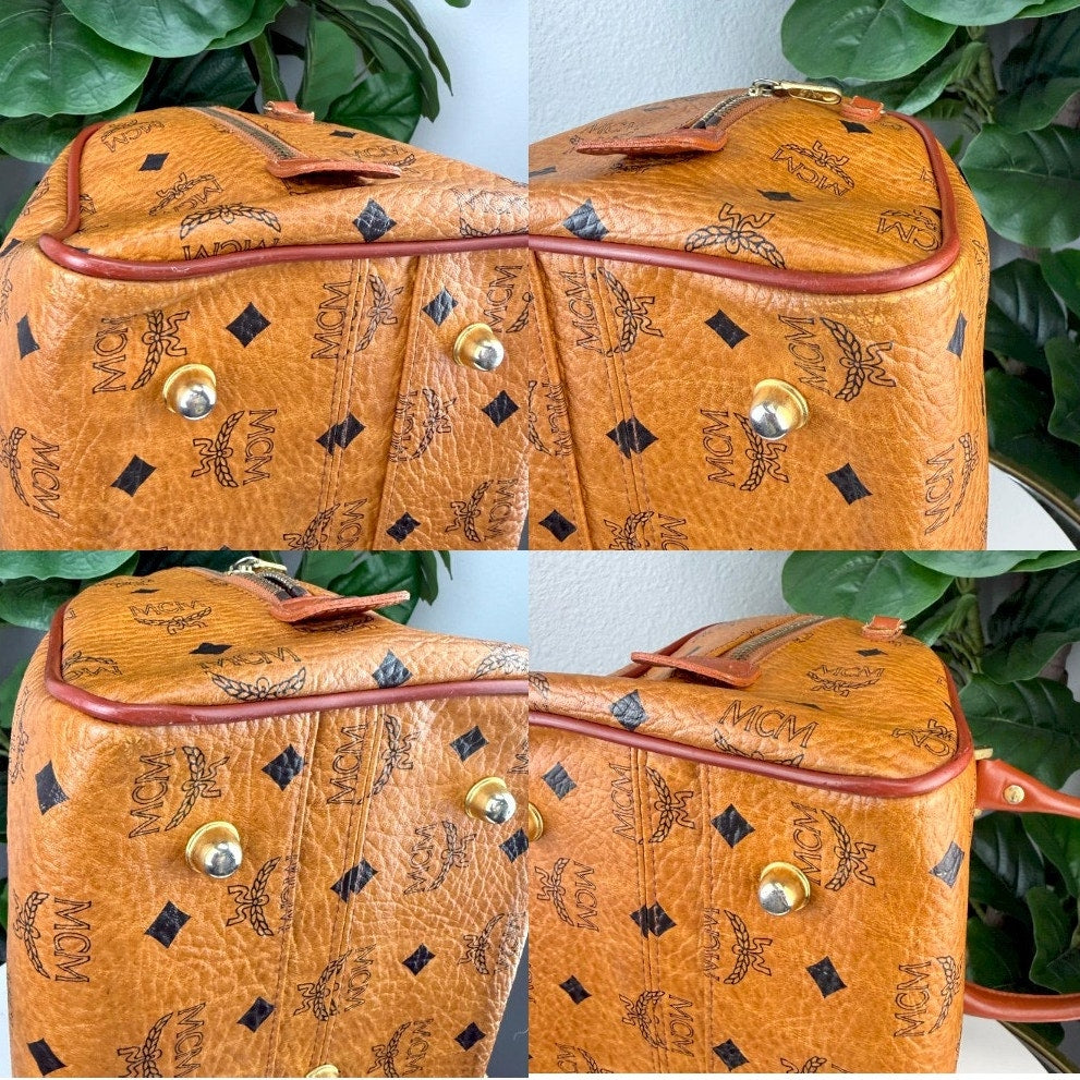 Authentic MCM Visetos Boston Bag