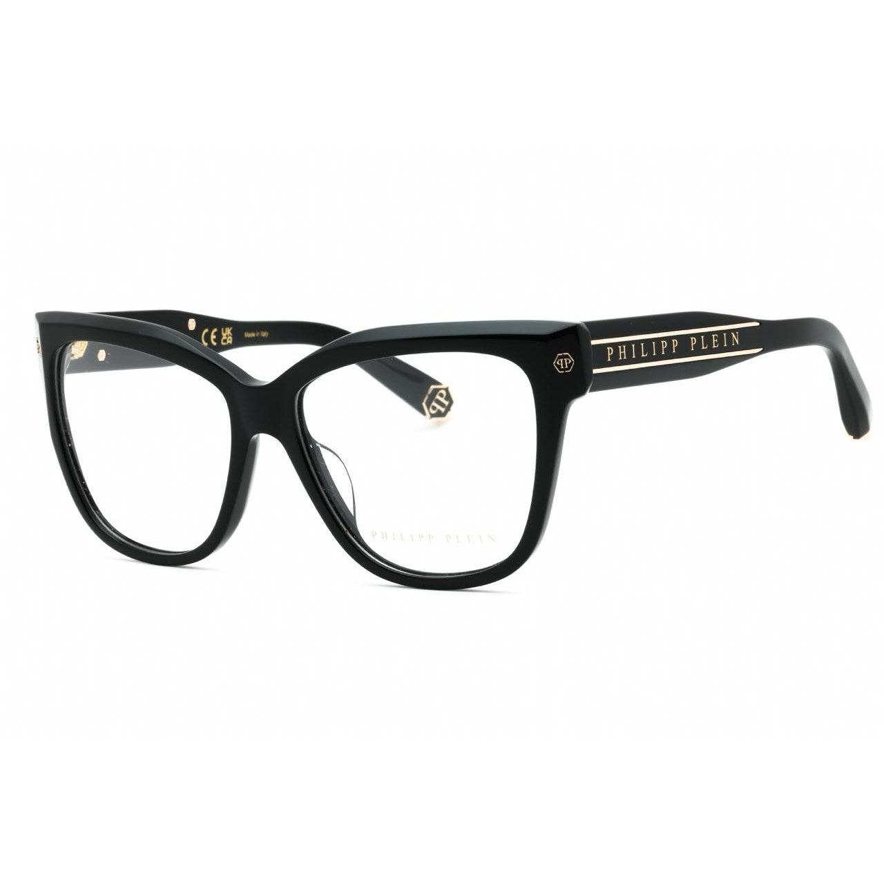 $820-$1400 Retail Philipp Plein Cat-Eye Shape Black Frame Sunglasses New