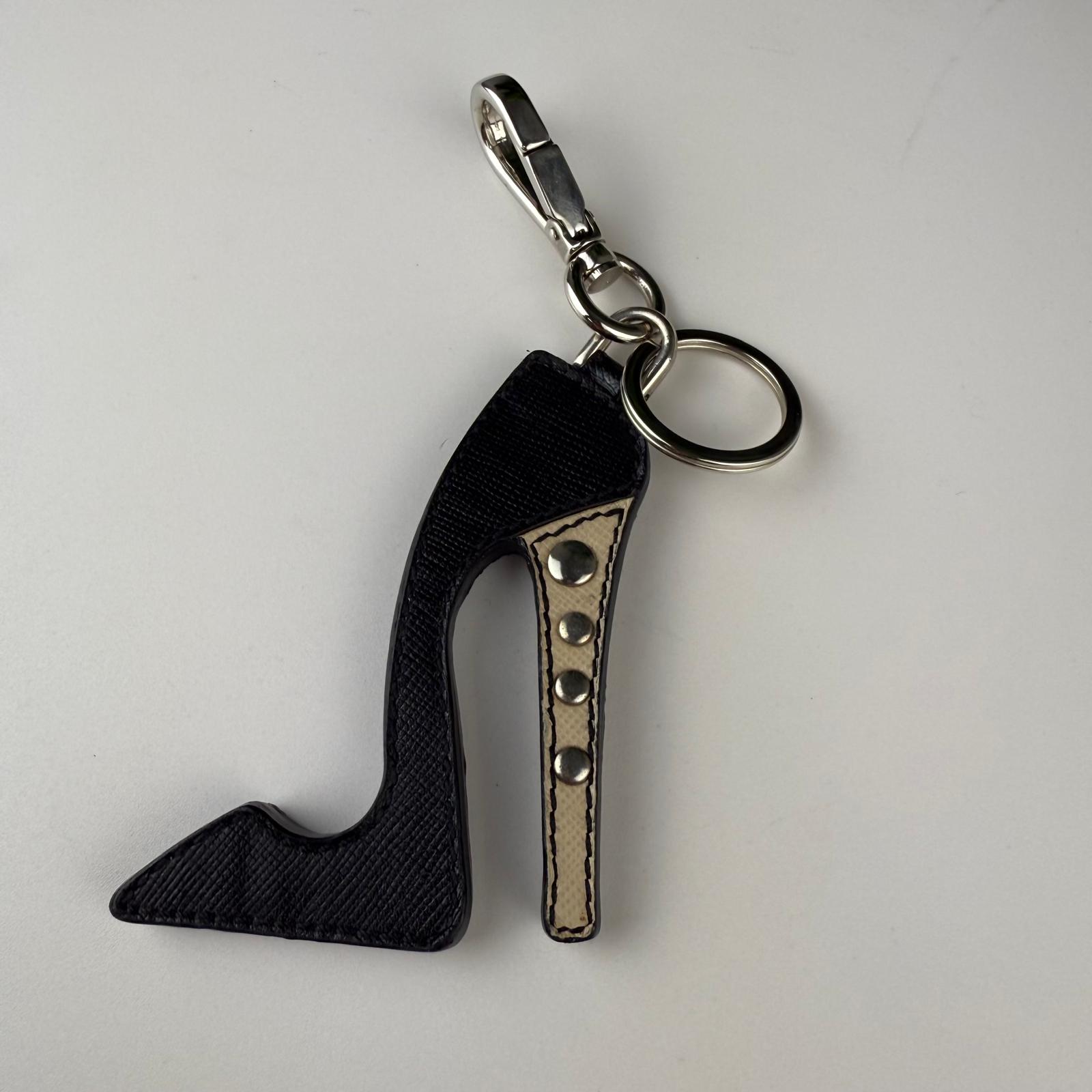 💎Authentic Prada Saffiano Stiletto High Heel Keychain Charm