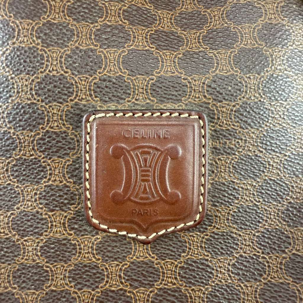 Authentic Celine Leather Bowling Bag Brown