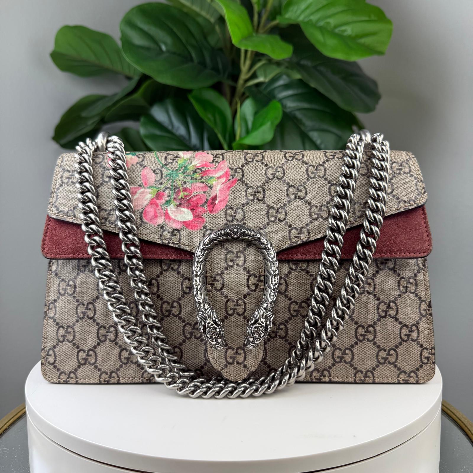 💎Authentic Gucci Dionysus Shoulder Bag GG Supreme Blooms Small Antique