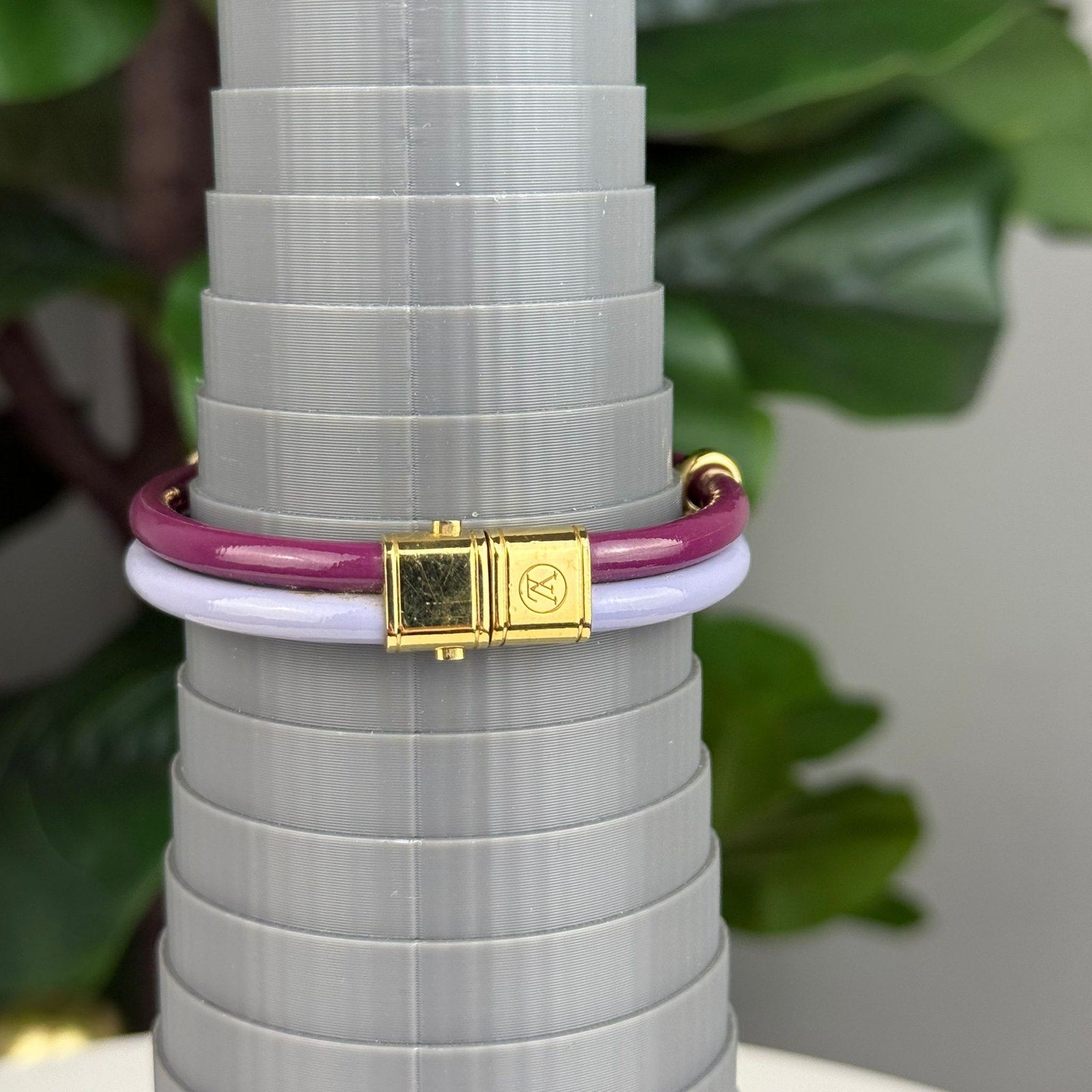 Authentic Louis Vuitton Bracelet Patent Leather Purple