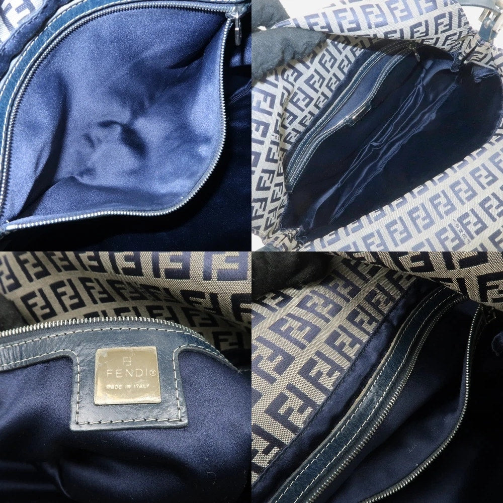 Authentic FENDI Zucchino Mamma Baguette Shoulder Bag