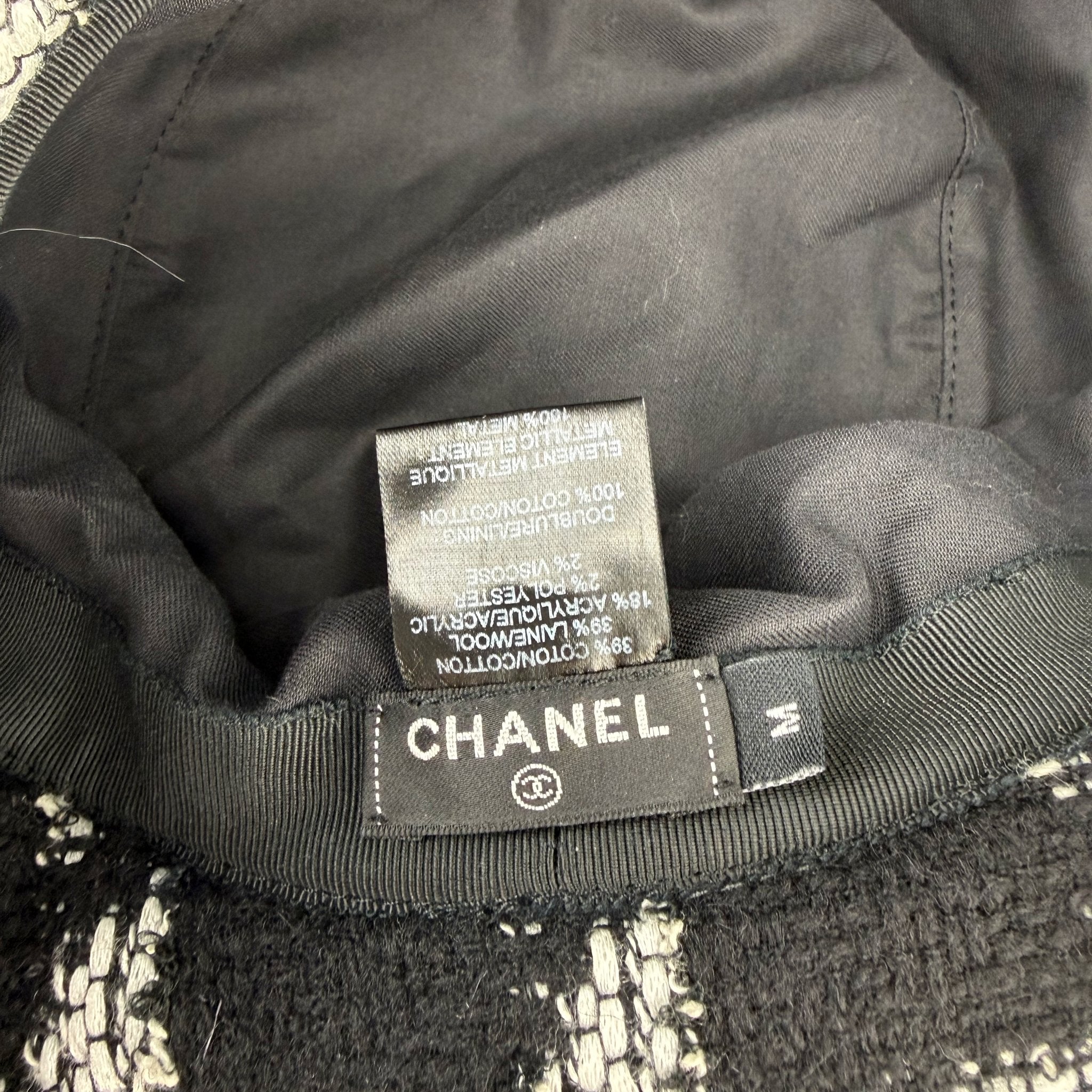 Chanel label and size tag