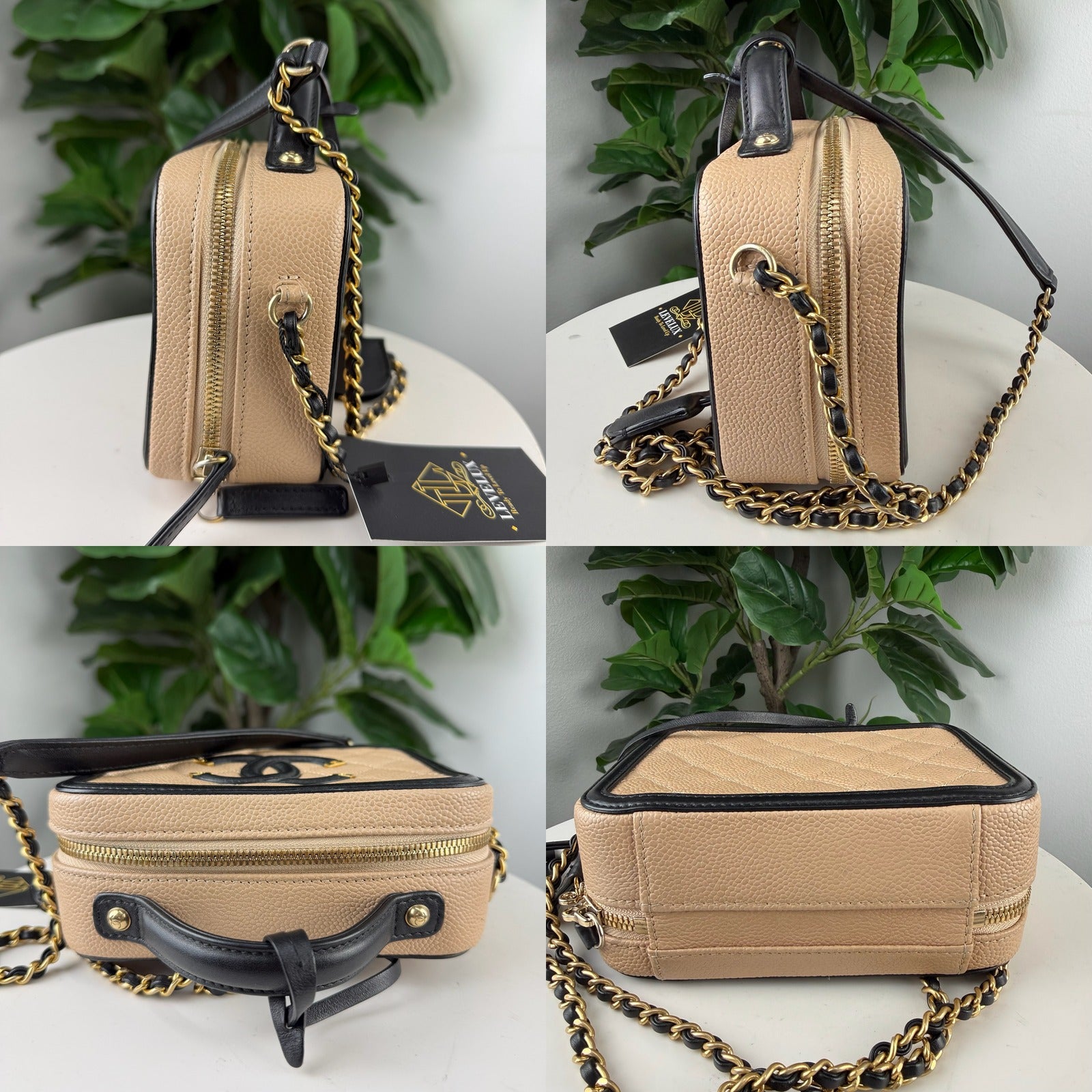 Chanel Filigree Vanity Case beige - sides, top and bottom