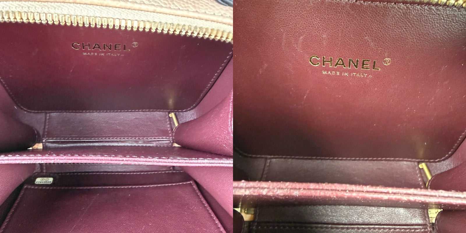 Chanel Filigree Vanity Case beige - interior