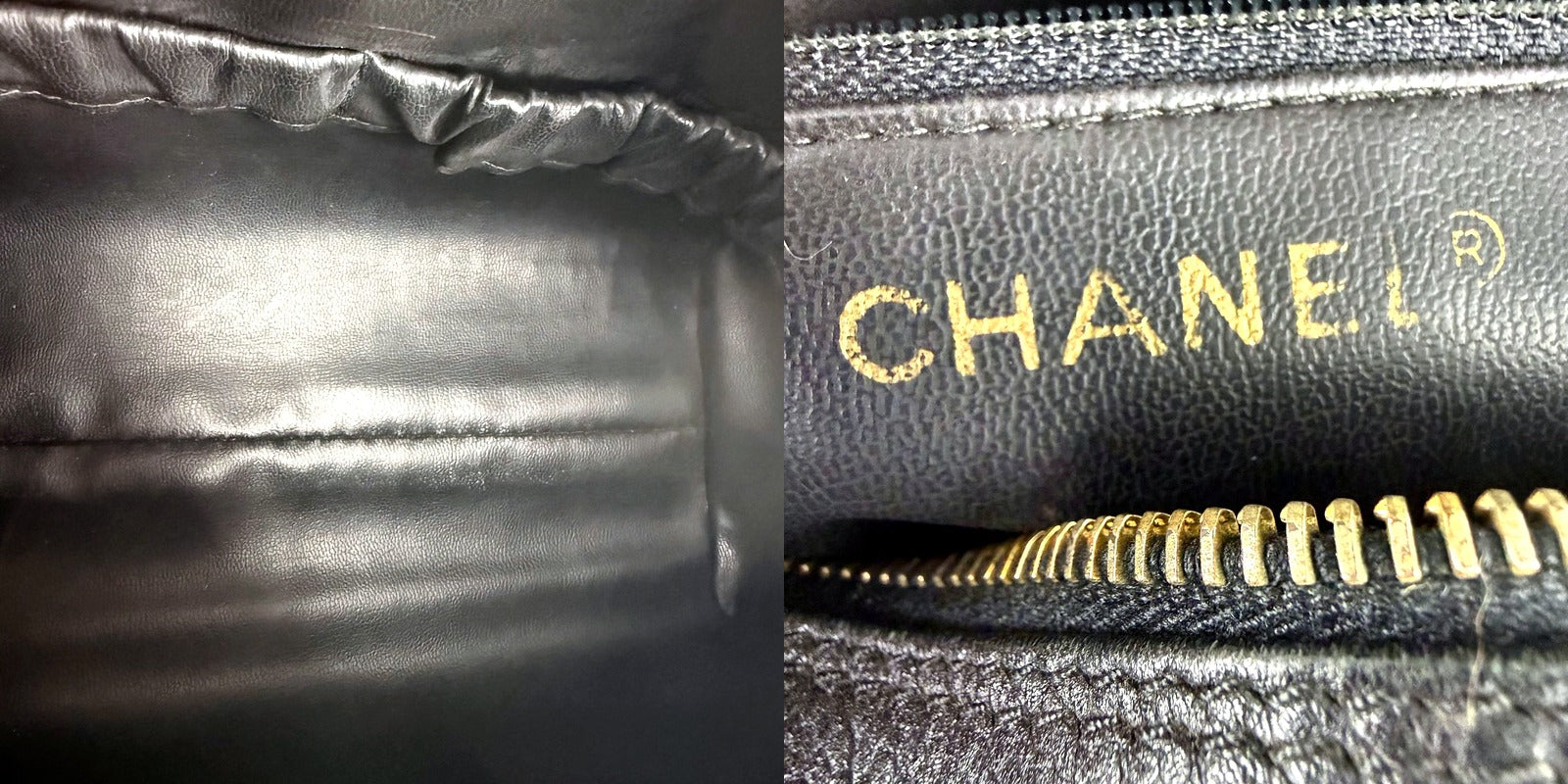 Chanel vanity case zipper and stamp